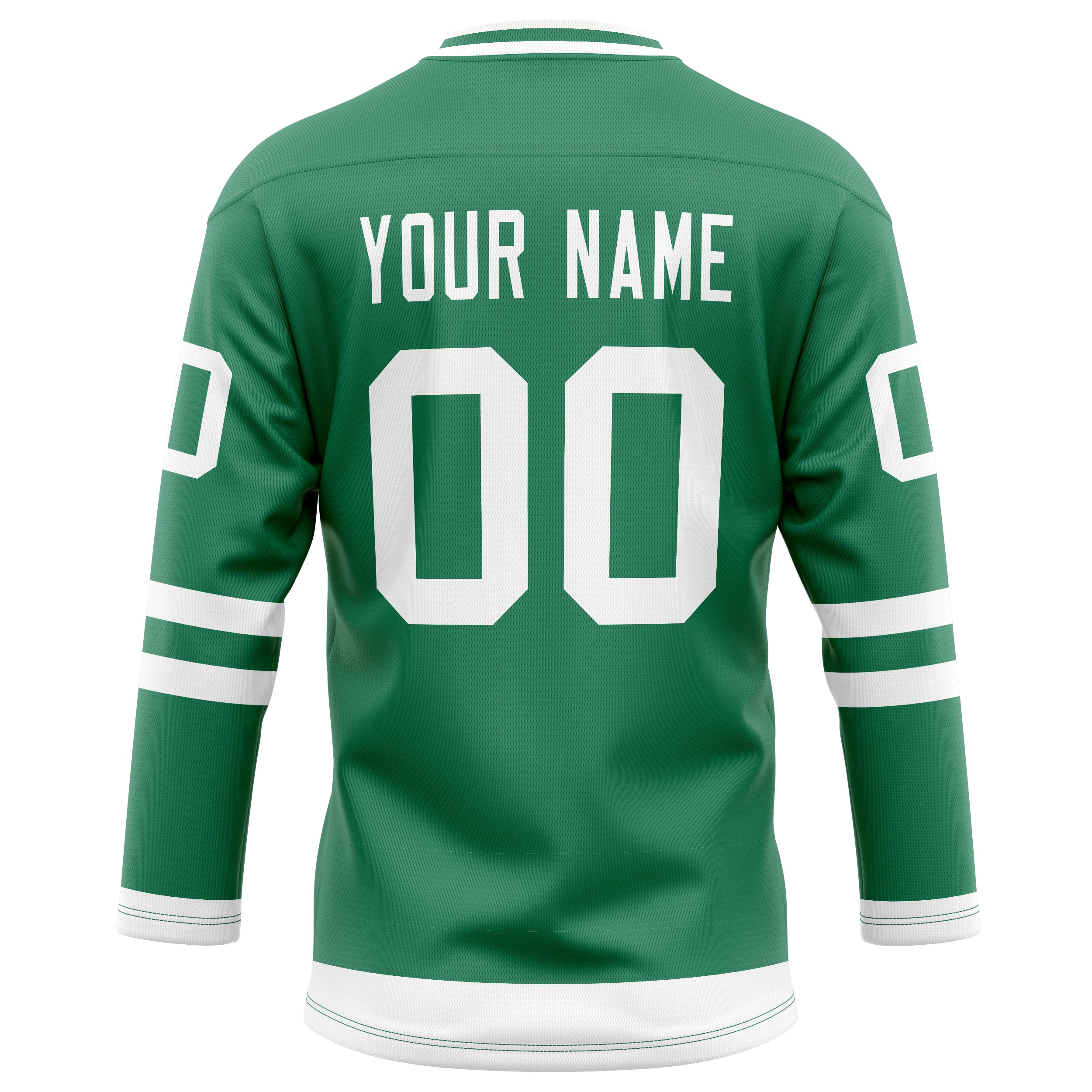 Personalized Green & White Solid Colour Hockey Jersey