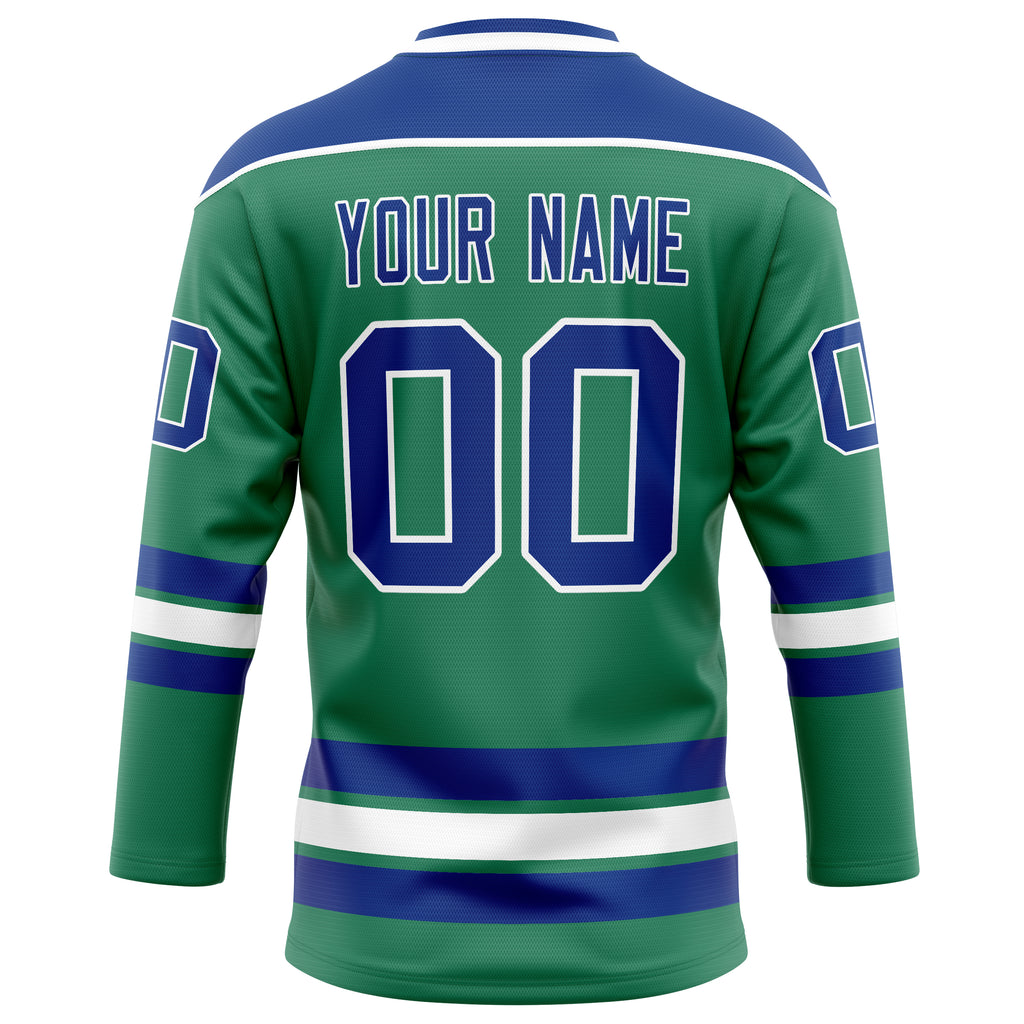 Personalized Green & Royal Solid Colour Hockey Jersey