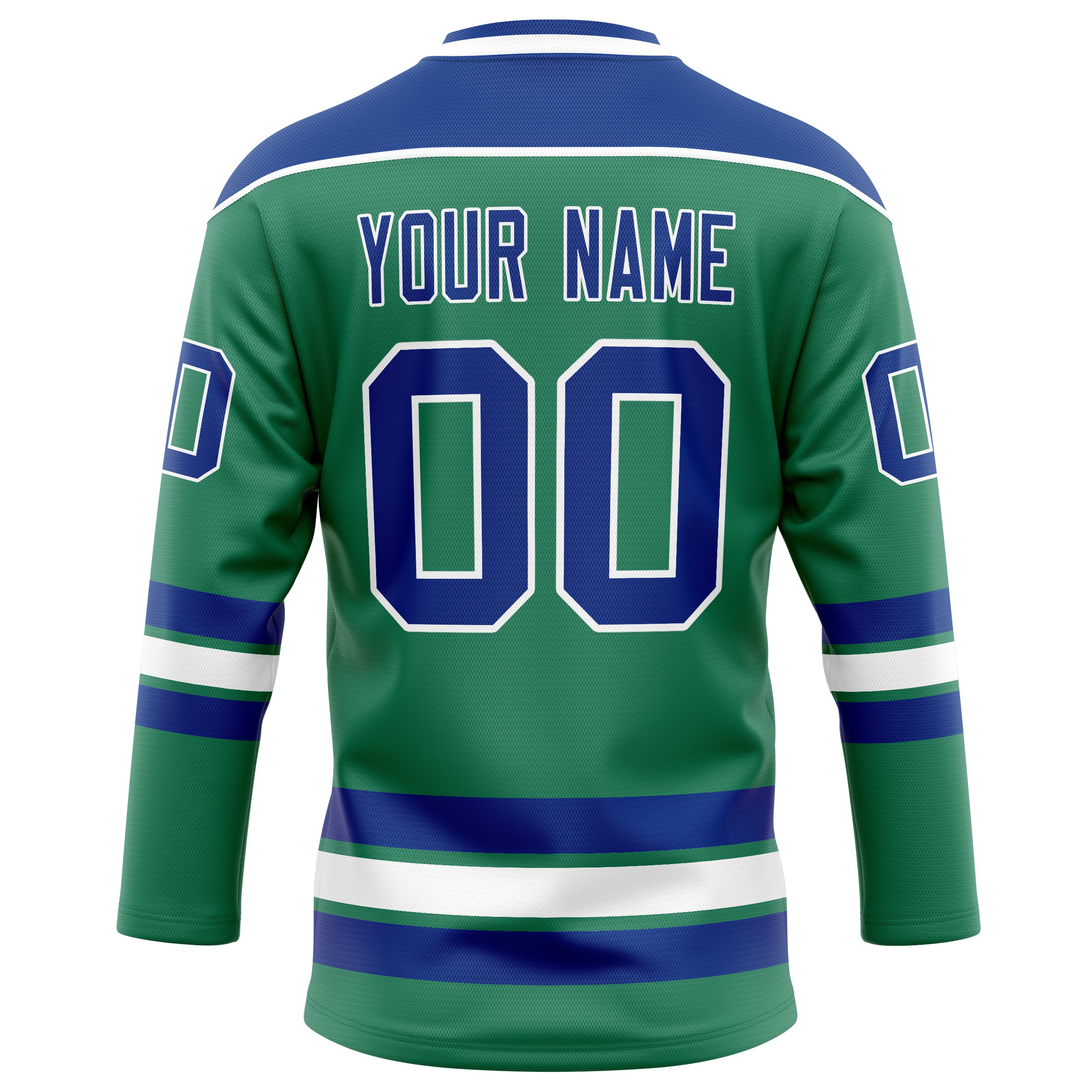 Personalized Green & Royal Solid Colour Hockey Jersey