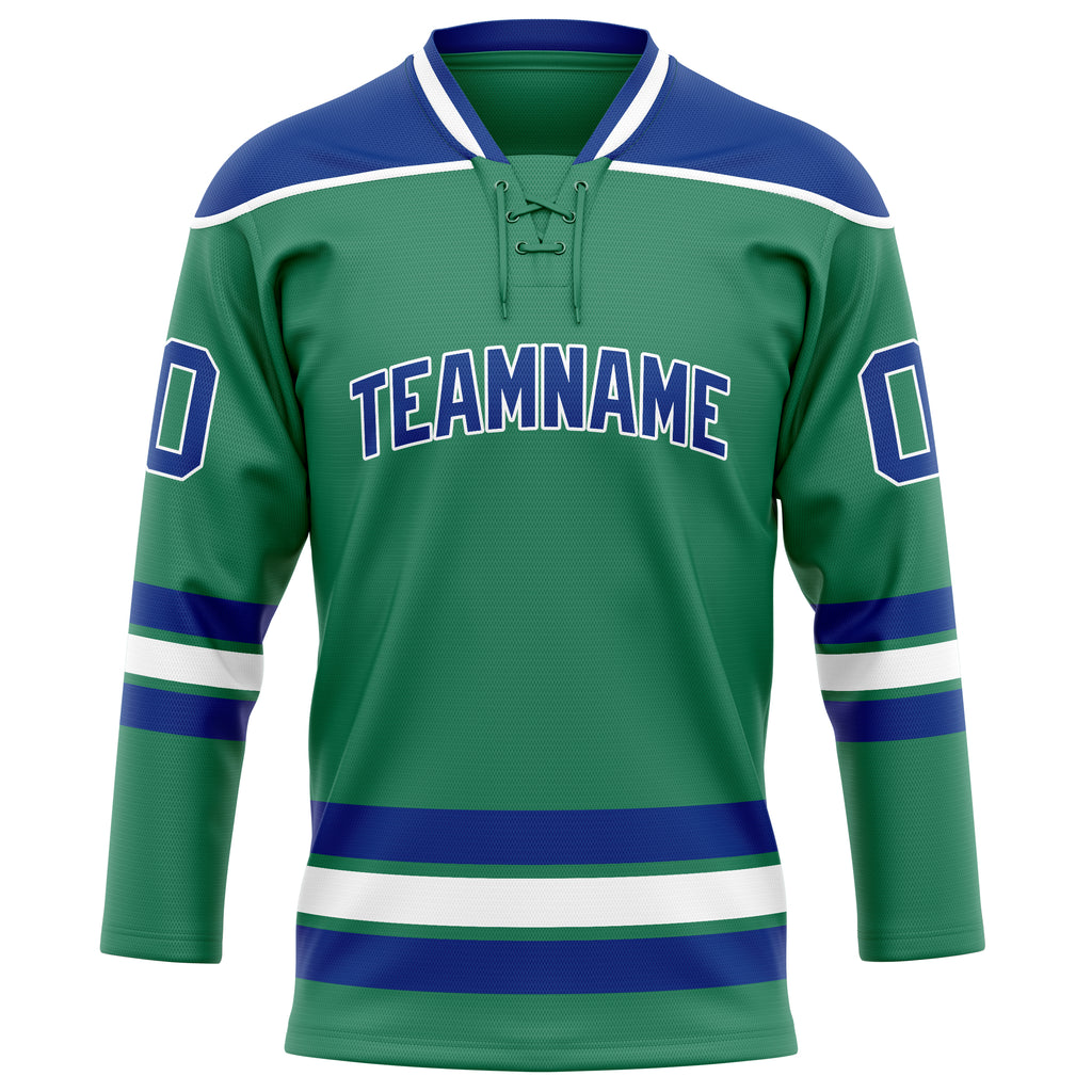 Personalized Green & Royal Solid Colour Hockey Jersey