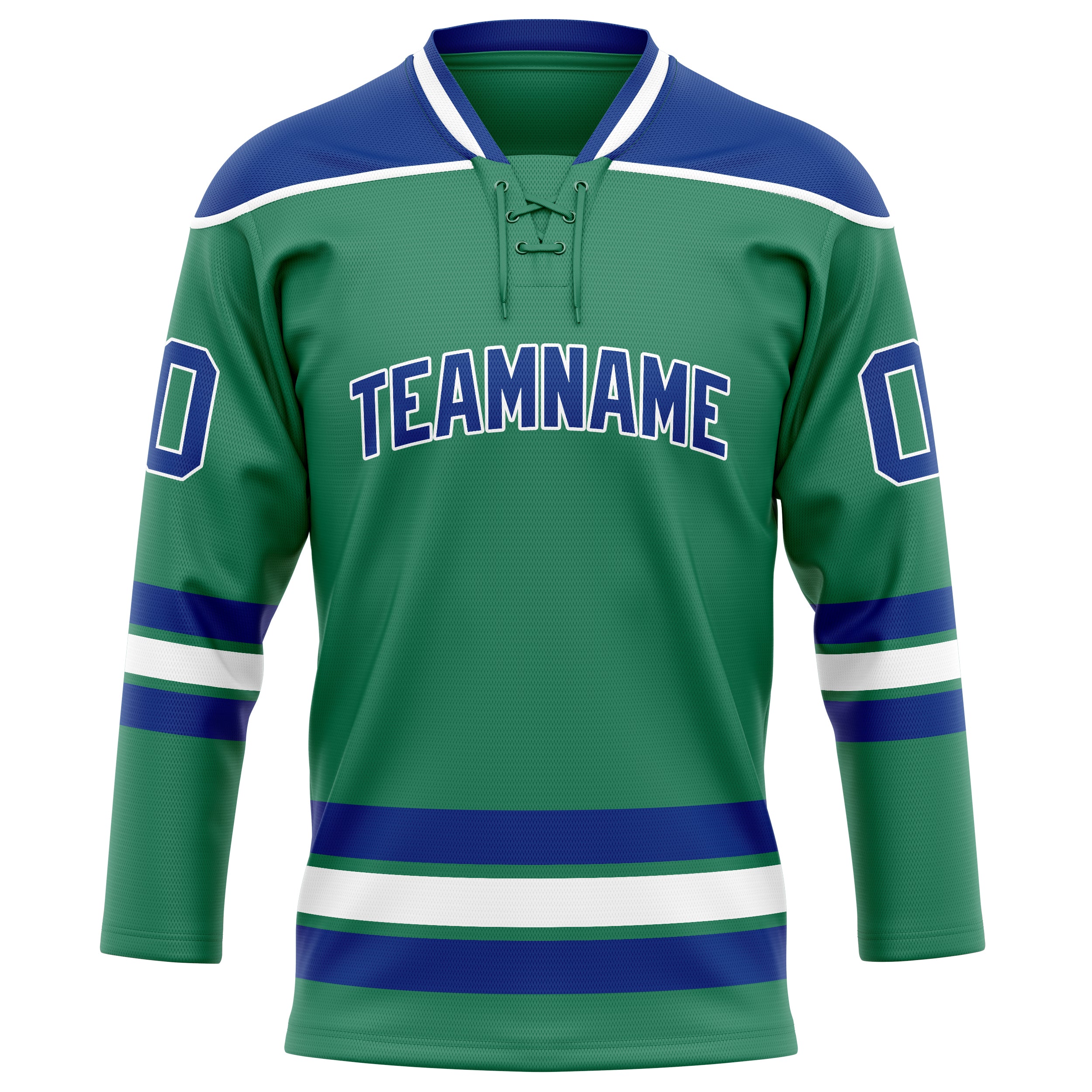 Personalized Green & Royal Solid Colour Hockey Jersey