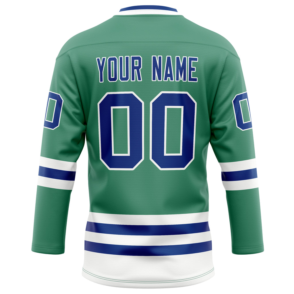 Personalized Green & Royal Solid Colour Hockey Jersey