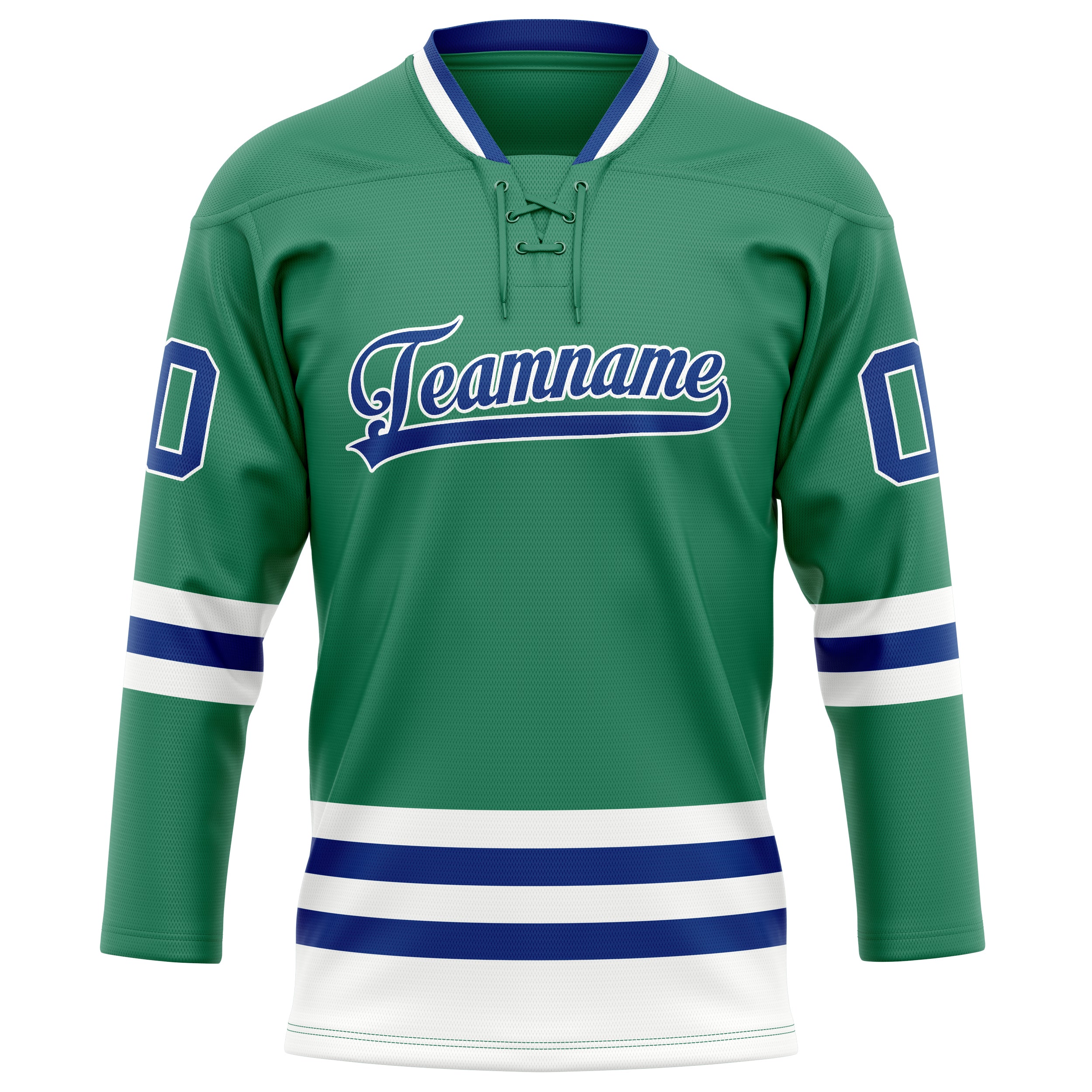 Personalized Green & Royal Solid Colour Hockey Jersey