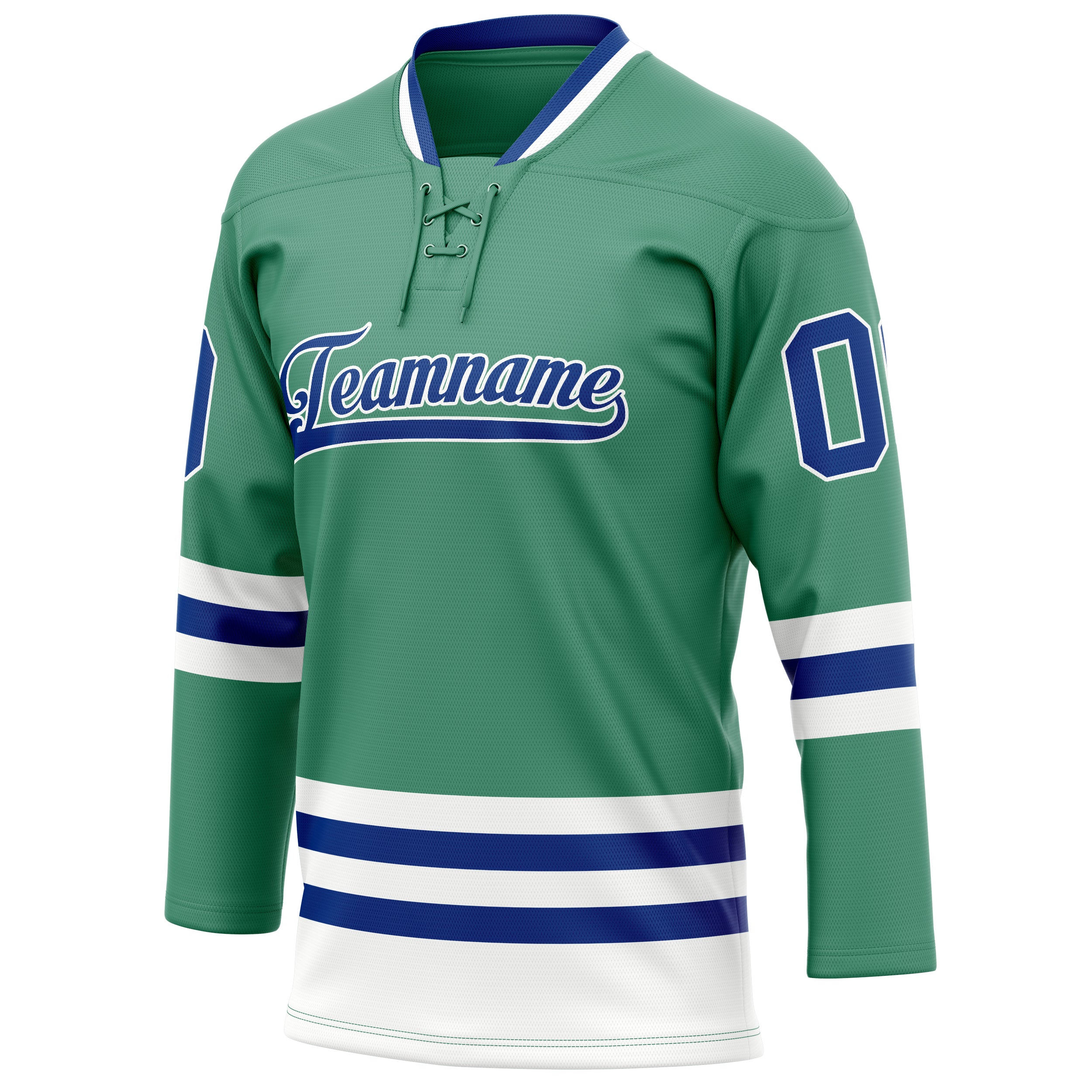 Personalized Green & Royal Solid Colour Hockey Jersey