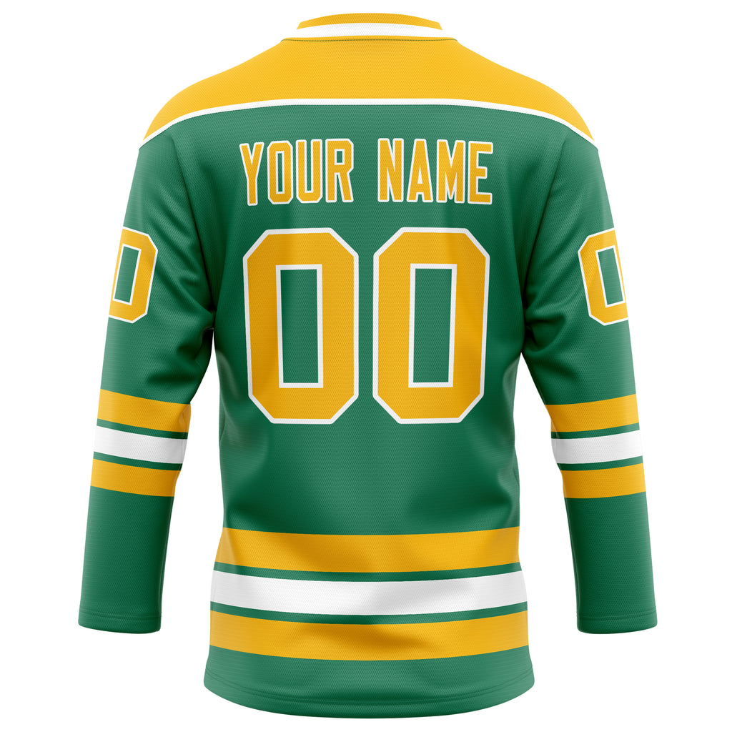 Personalized Green & Gold Solid Colour Hockey Jersey
