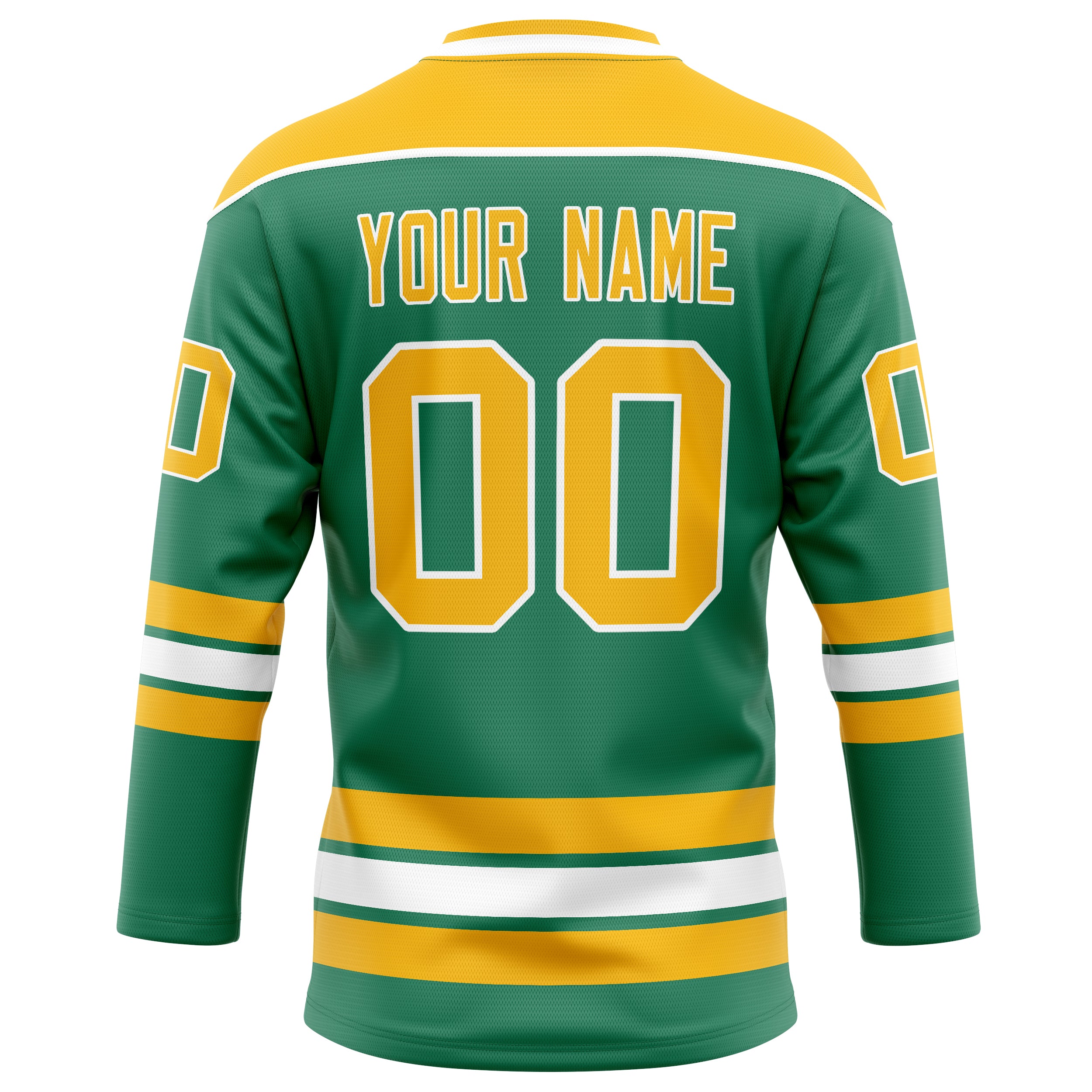 Personalized Green & Gold Solid Colour Hockey Jersey