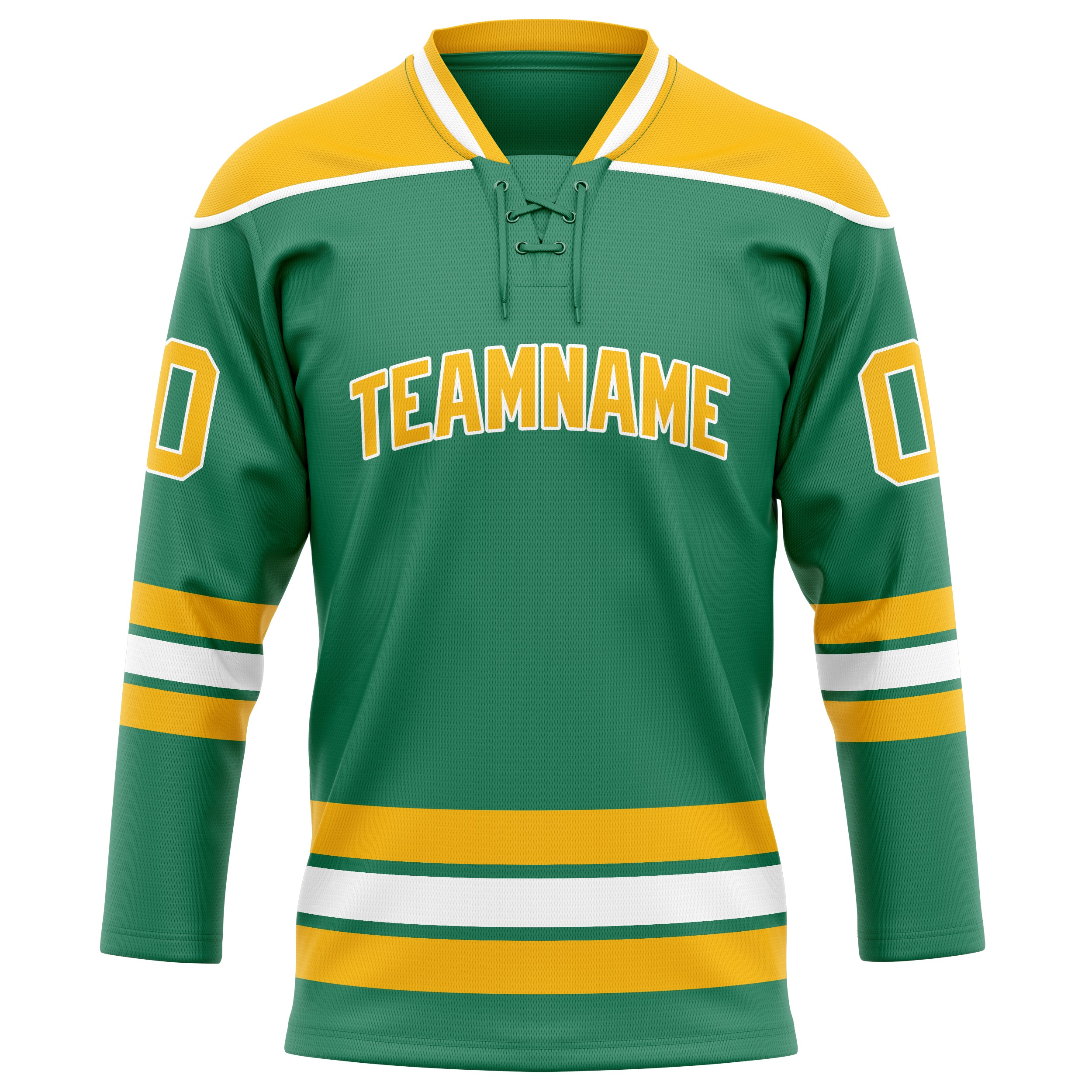 Personalized Green & Gold Solid Colour Hockey Jersey