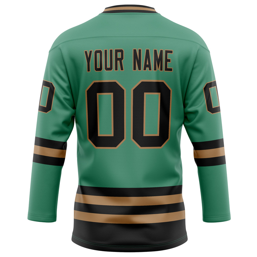 Personalized Green & Black Solid Colour Hockey Jersey
