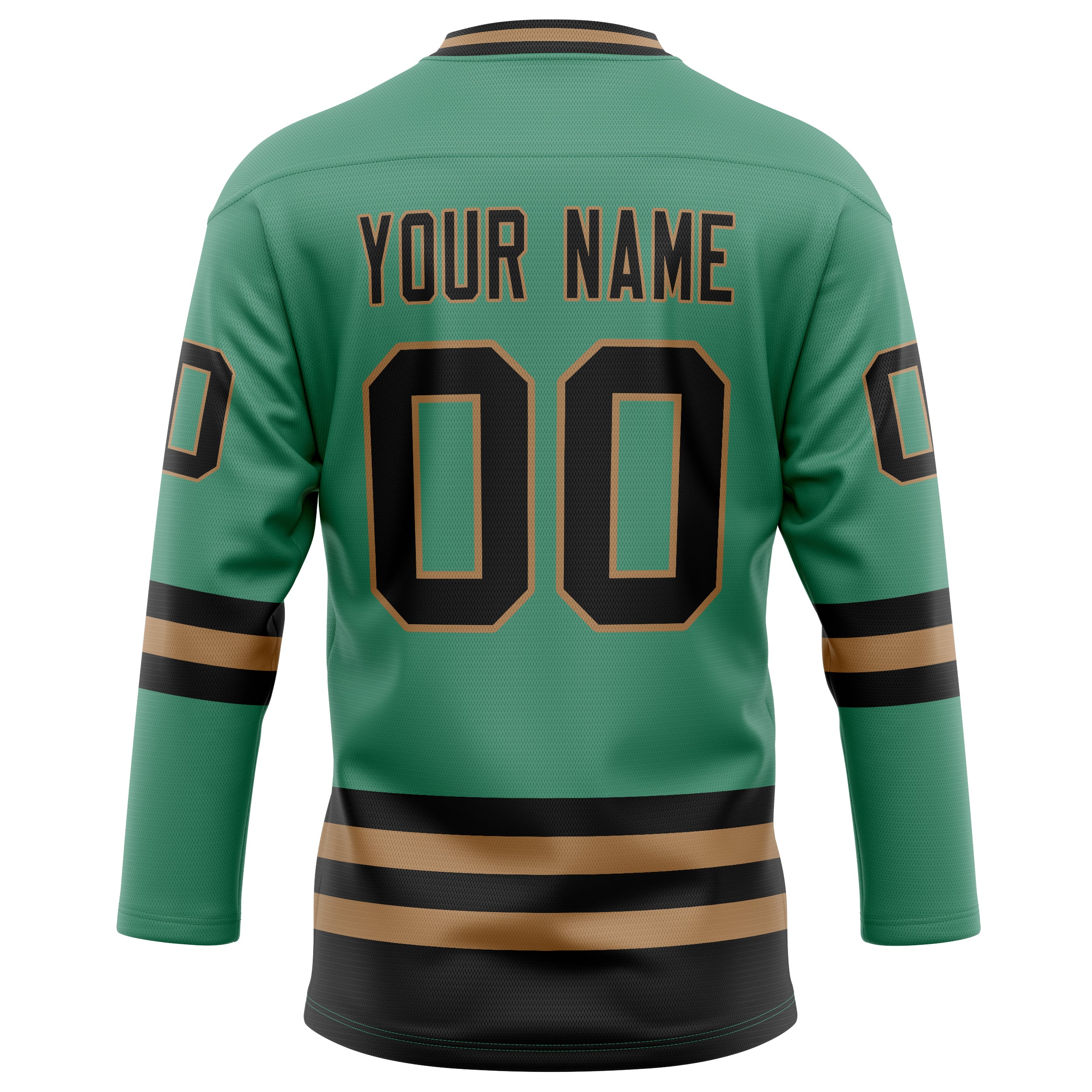 Personalized Green & Black Solid Colour Hockey Jersey