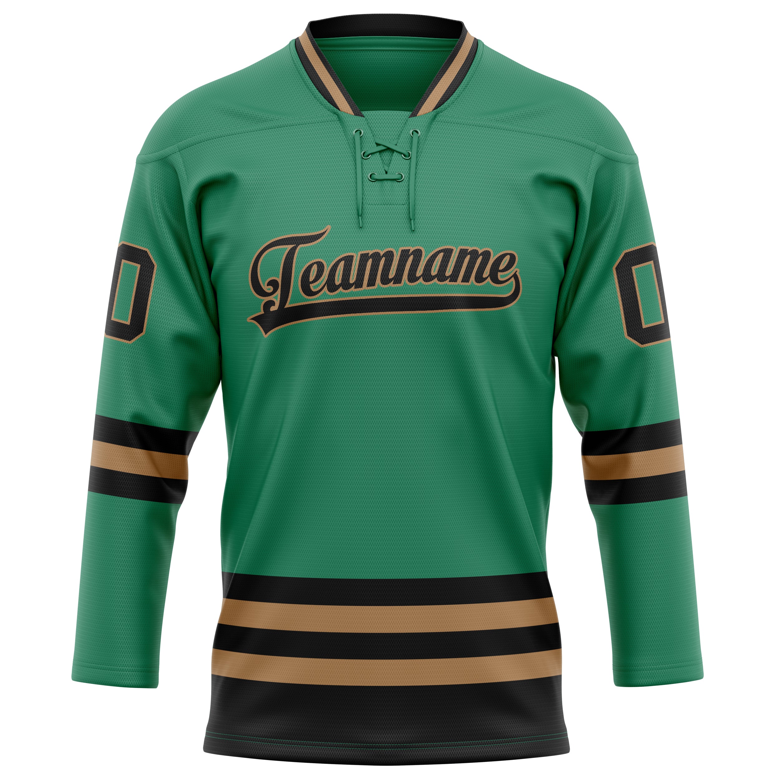 Personalized Green & Black Solid Colour Hockey Jersey