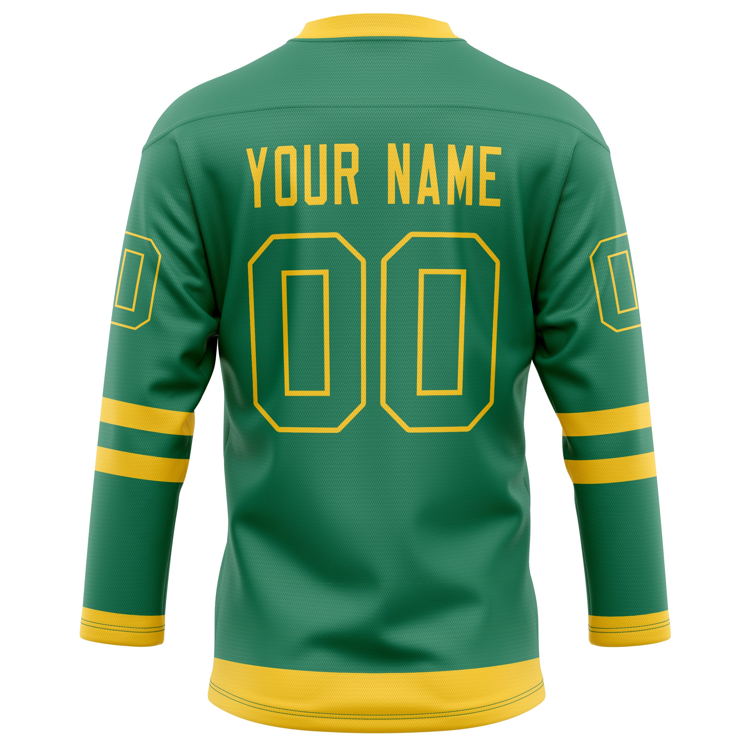 Personalized Green & Gold Solid Colour Hockey Jersey