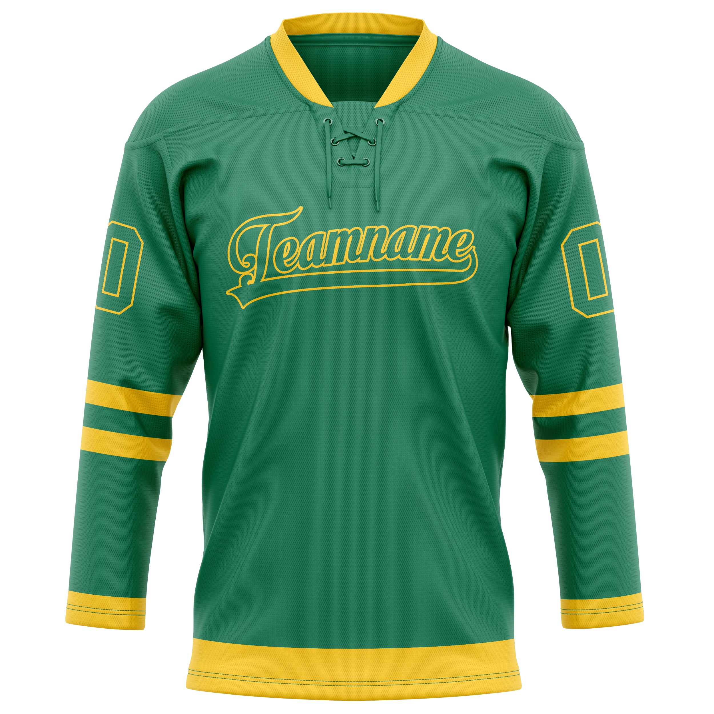Personalized Green & Gold Solid Colour Hockey Jersey