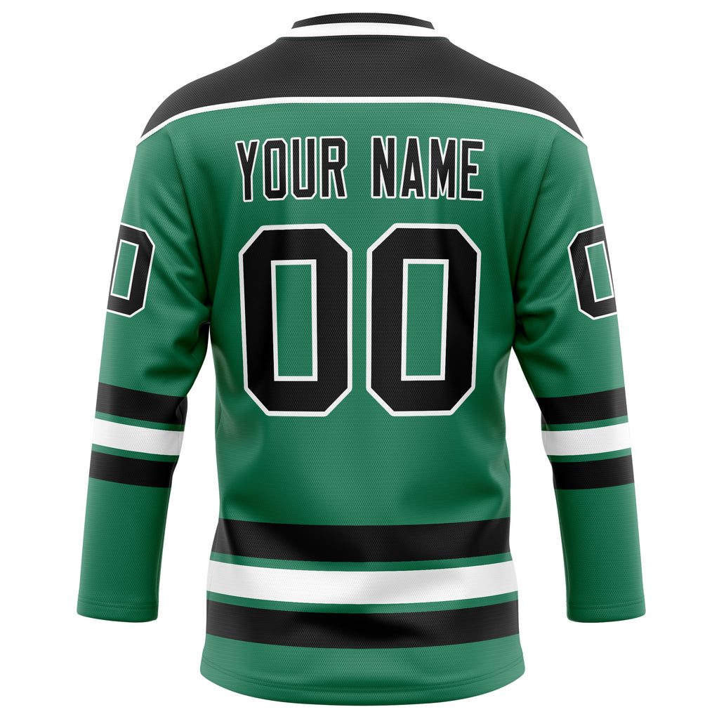 Personalized Green & Black Solid Colour Hockey Jersey