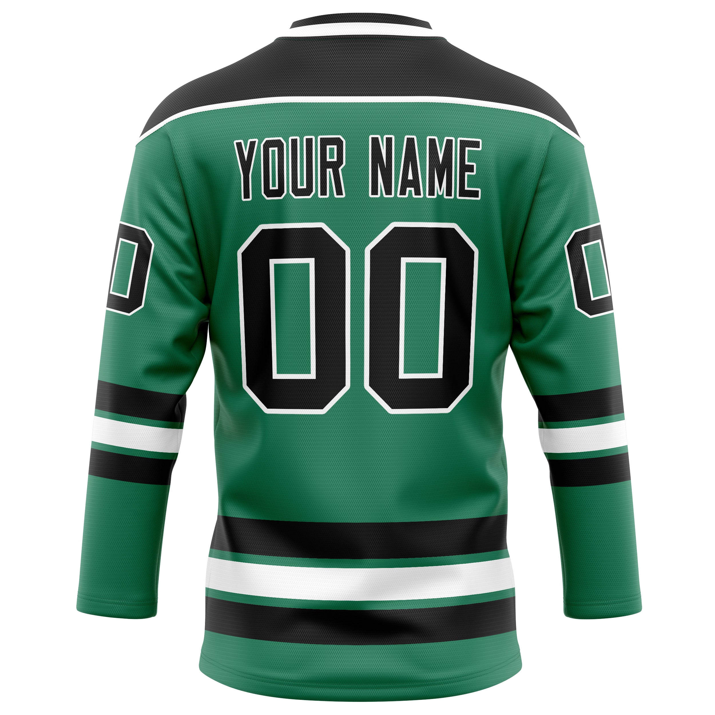Personalized Green & Black Solid Colour Hockey Jersey