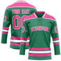 Personalized Green & Pink Solid Colour Hockey Jersey