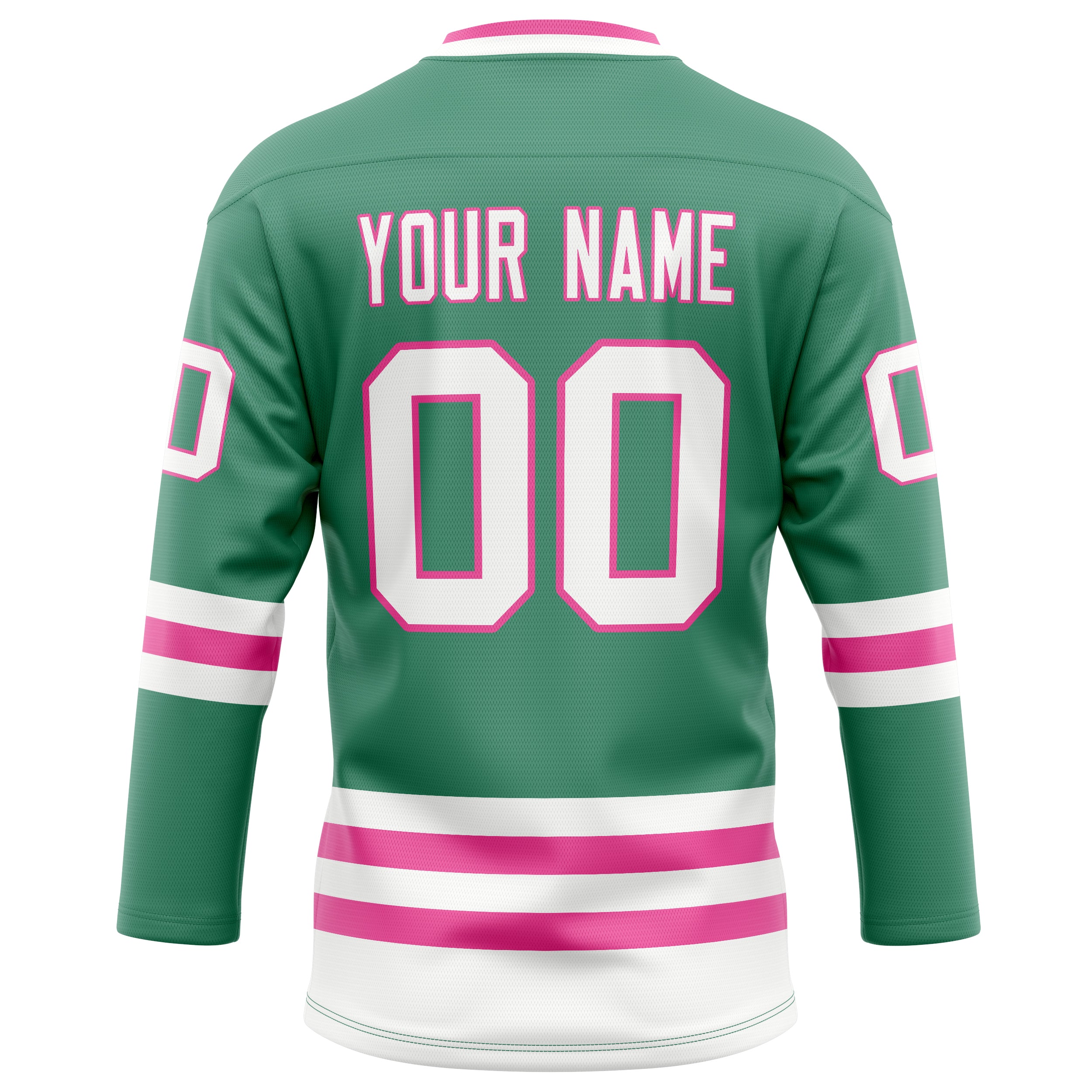 Personalized Green & White Solid Colour Hockey Jersey