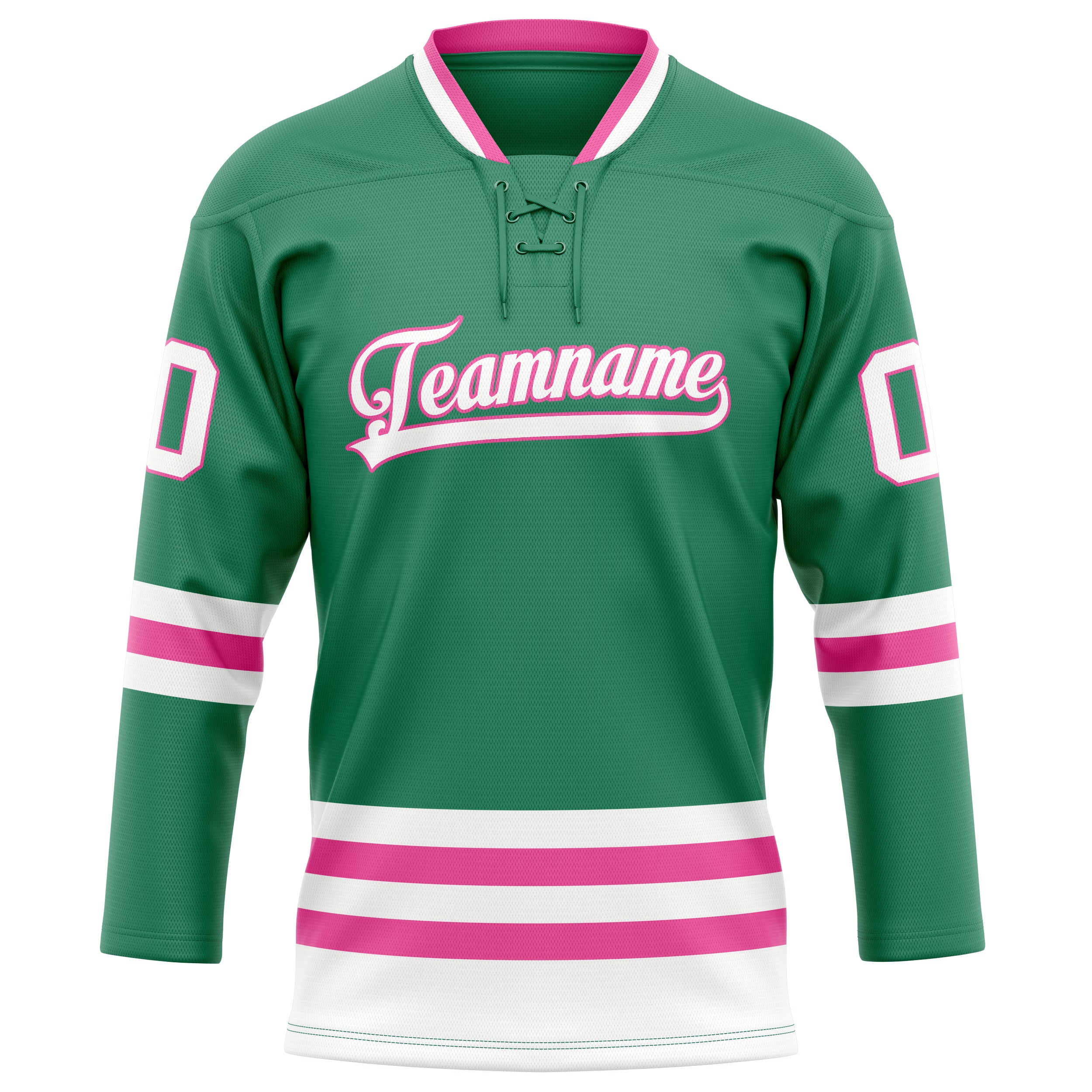 Personalized Green & White Solid Colour Hockey Jersey