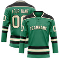Personalized Green & Cream Solid Colour Hockey Jersey