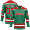 Personalized Green & Red Solid Colour Hockey Jersey