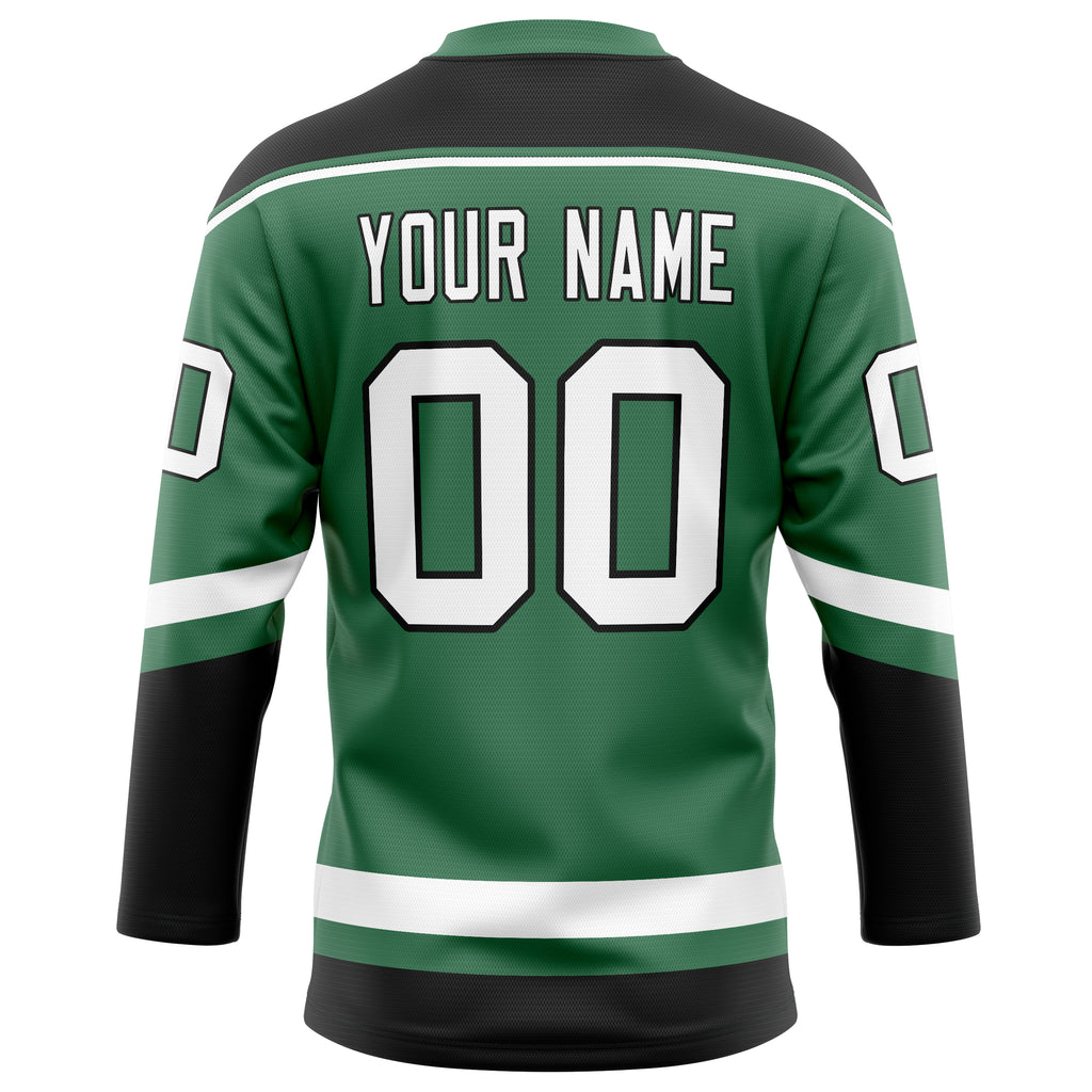 Personalized Green & Black Solid Colour Hockey Jersey