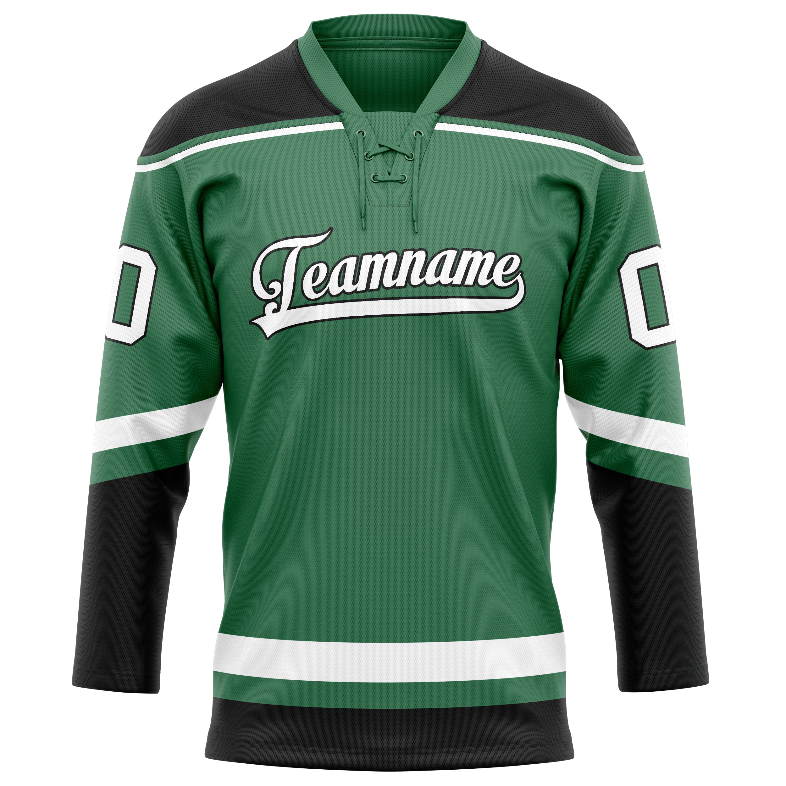 Personalized Green & Black Solid Colour Hockey Jersey