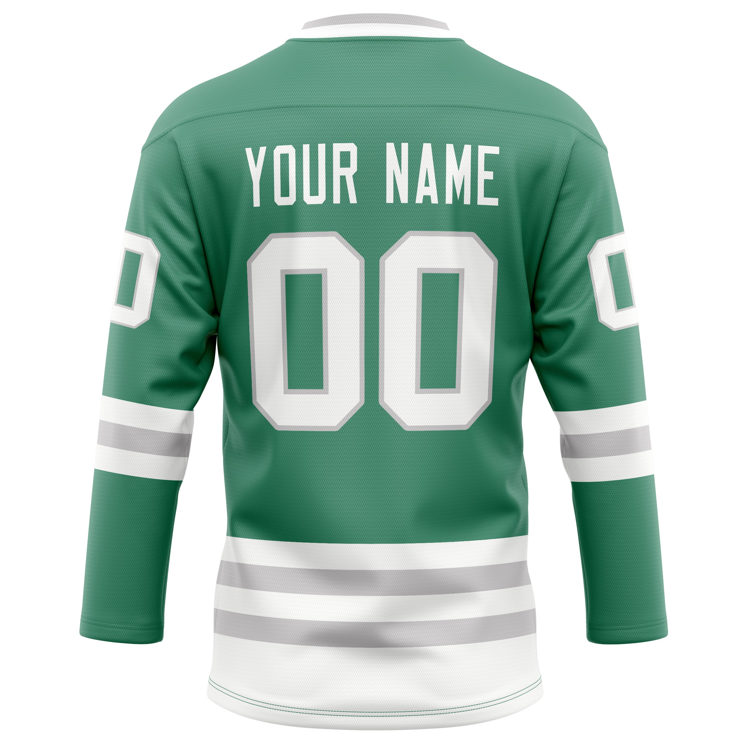 Personalized Green & Gray Solid Colour Hockey Jersey