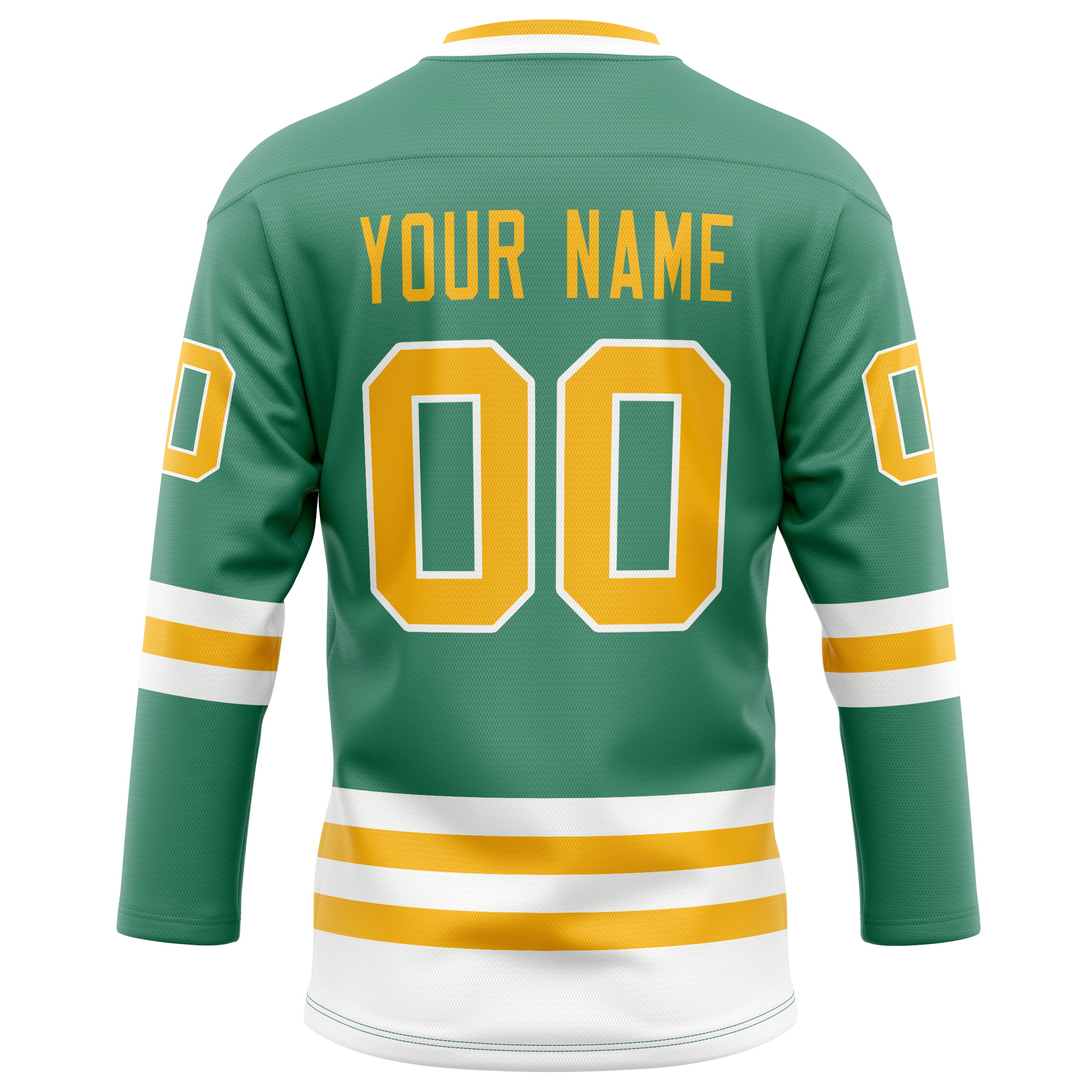 Personalized Green & Gold Solid Colour Hockey Jersey