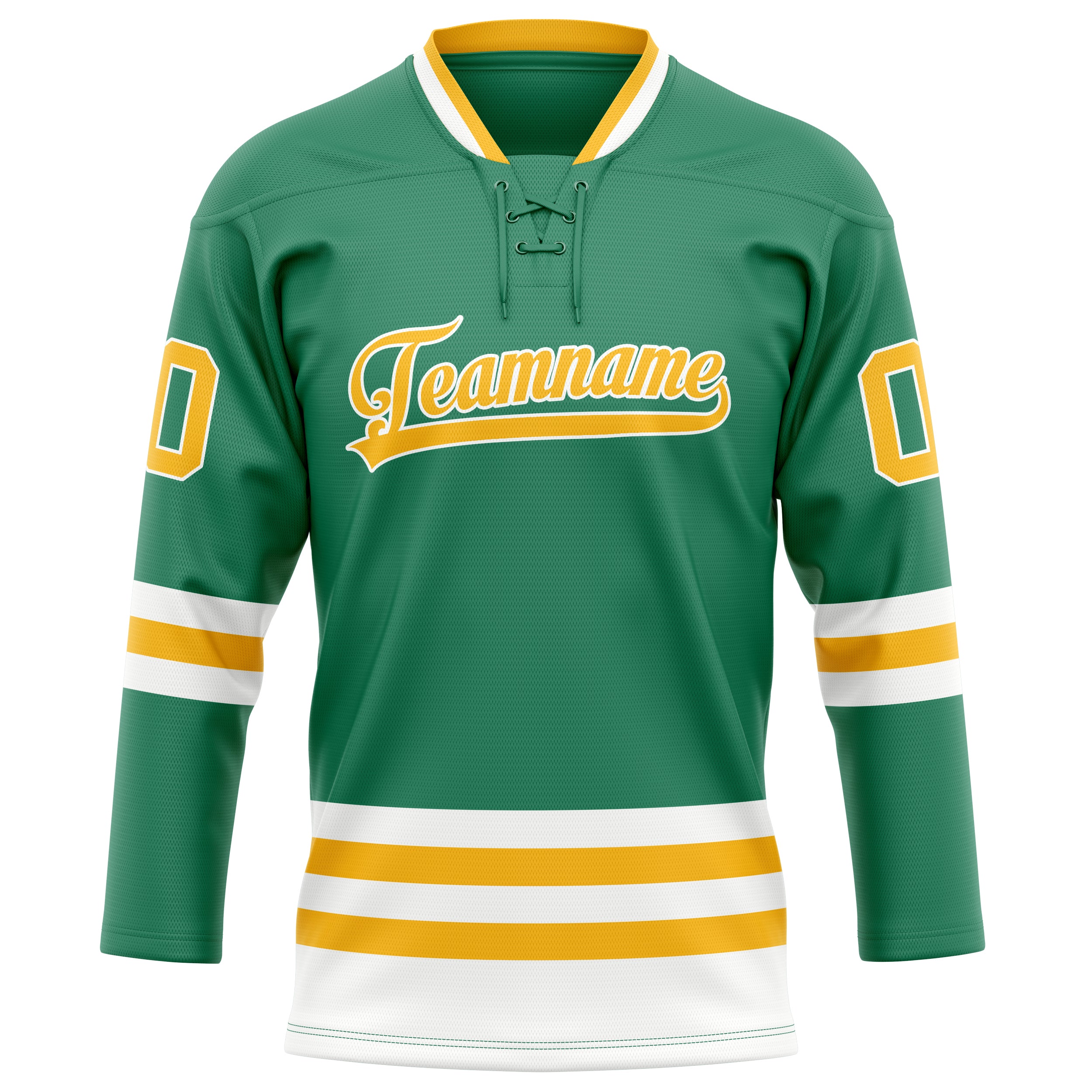 Personalized Green & Gold Solid Colour Hockey Jersey