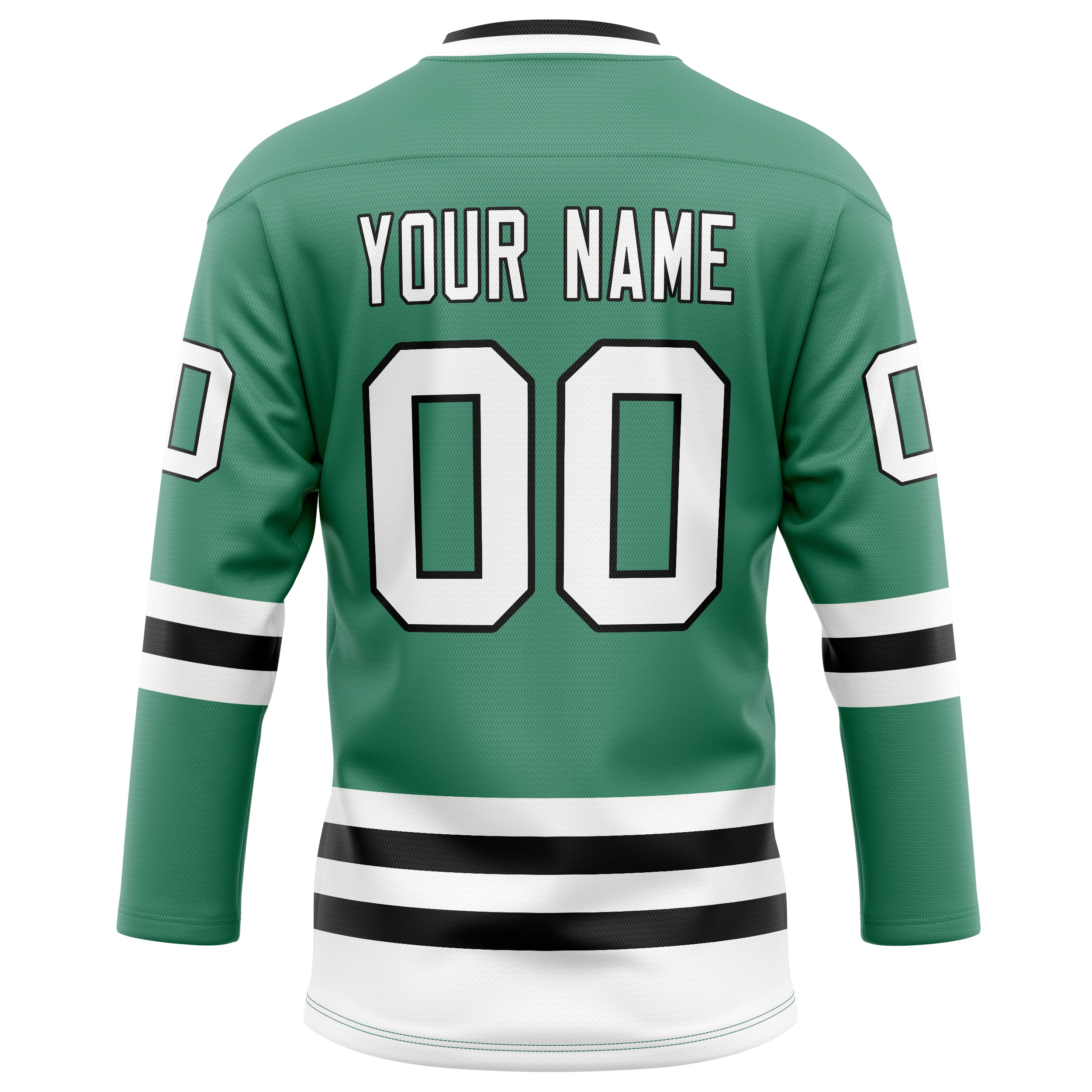 Personalized Green & White Solid Colour Hockey Jersey