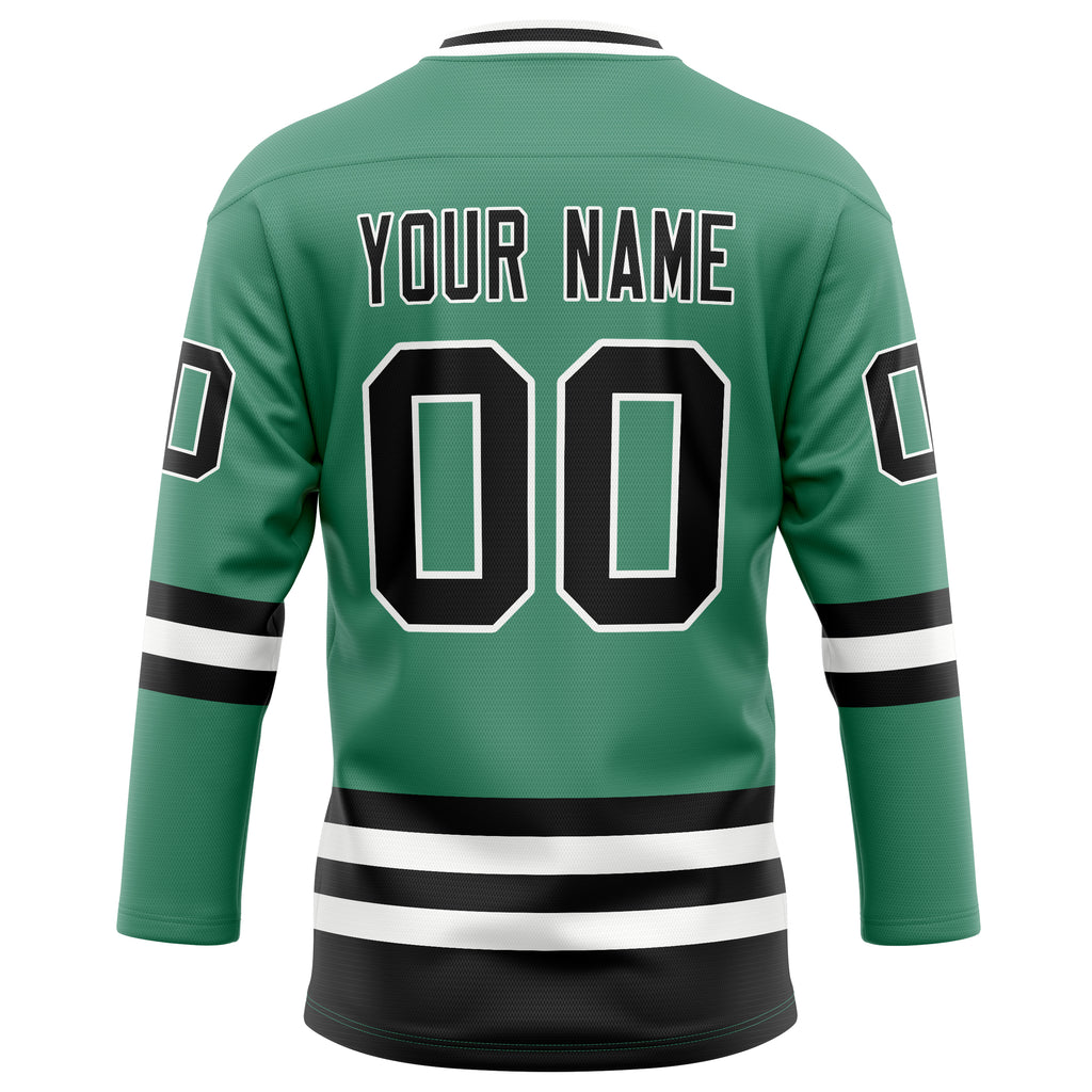 Personalized Green & Black Solid Colour Hockey Jersey