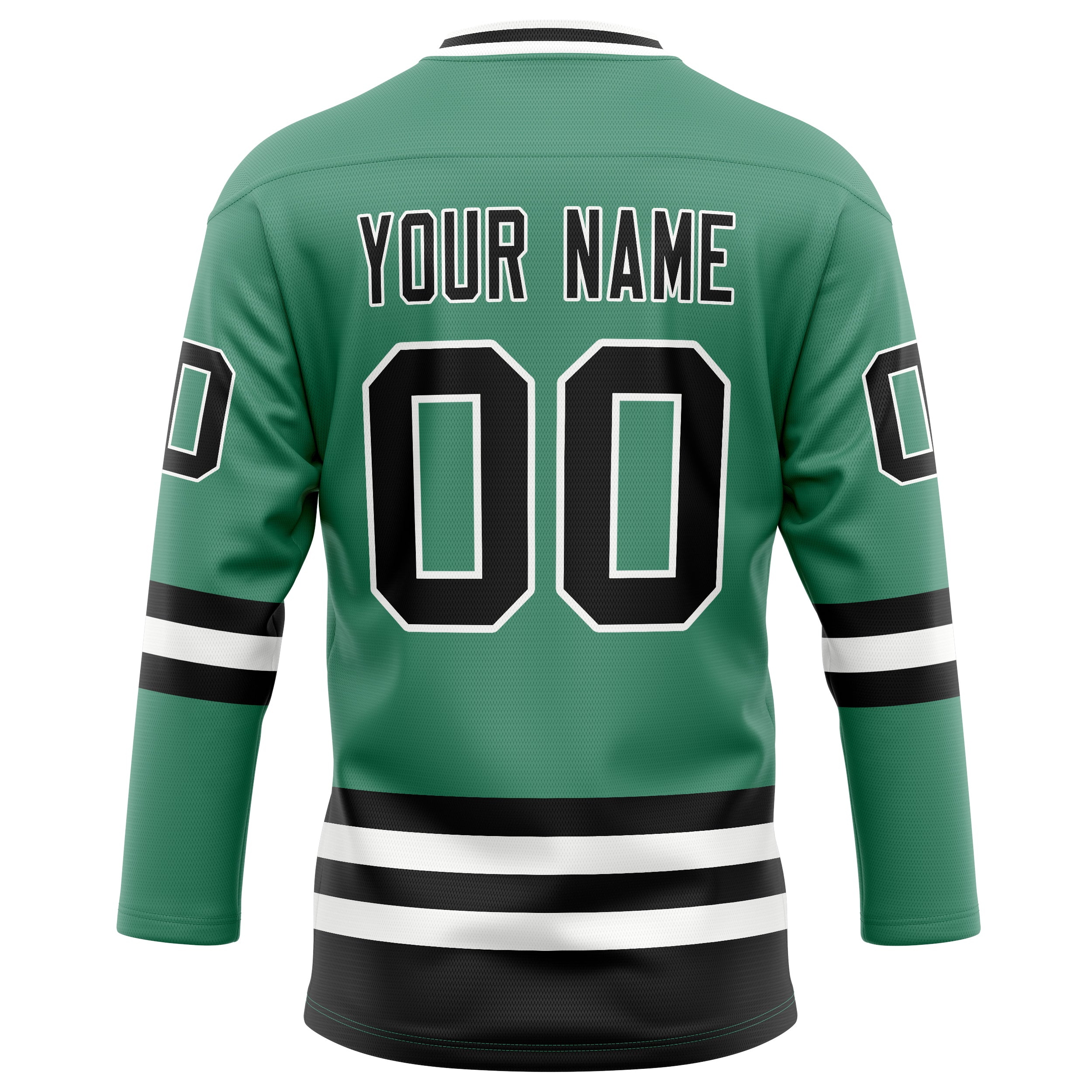 Personalized Green & Black Solid Colour Hockey Jersey