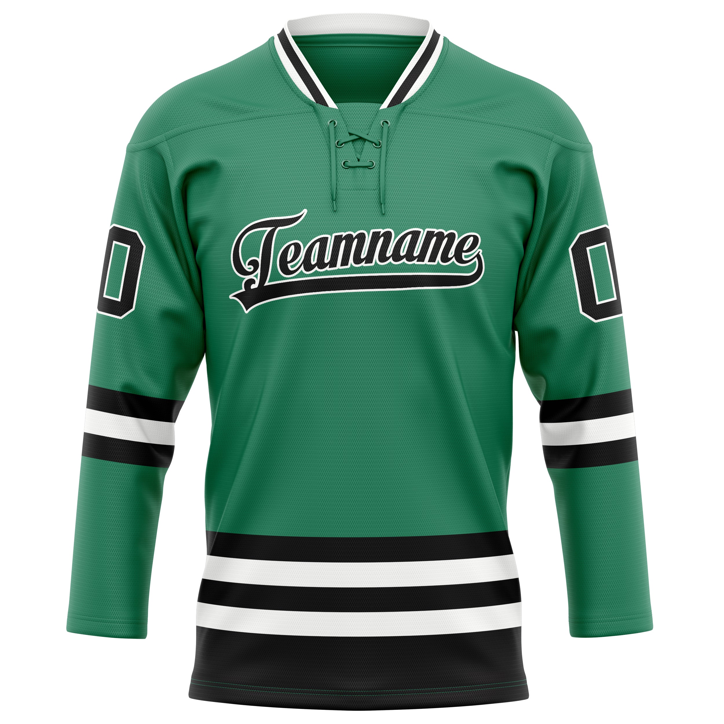 Personalized Green & Black Solid Colour Hockey Jersey
