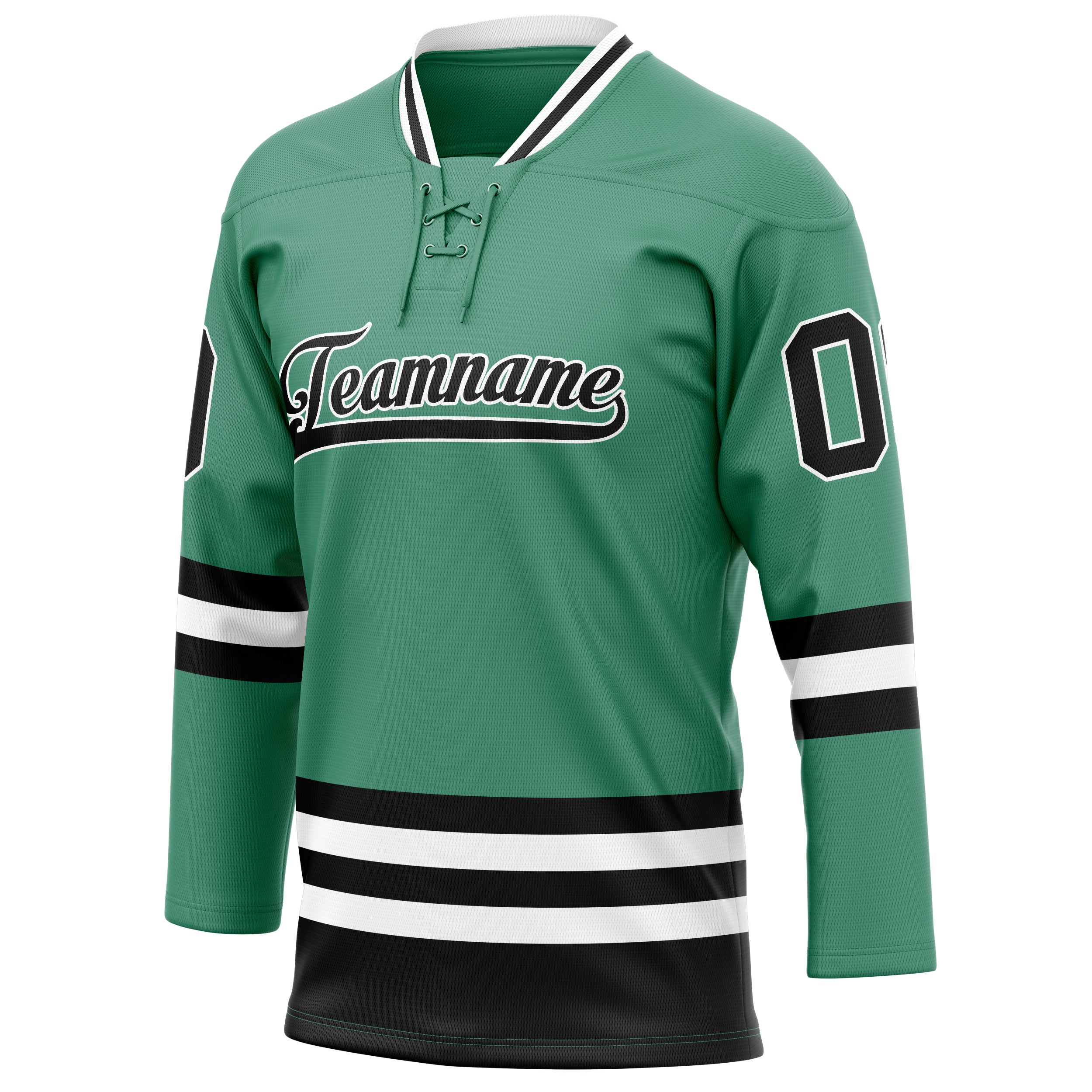 Personalized Green & Black Solid Colour Hockey Jersey