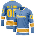 Personalized Light & Blue Gold Solid Colour Hockey Jersey