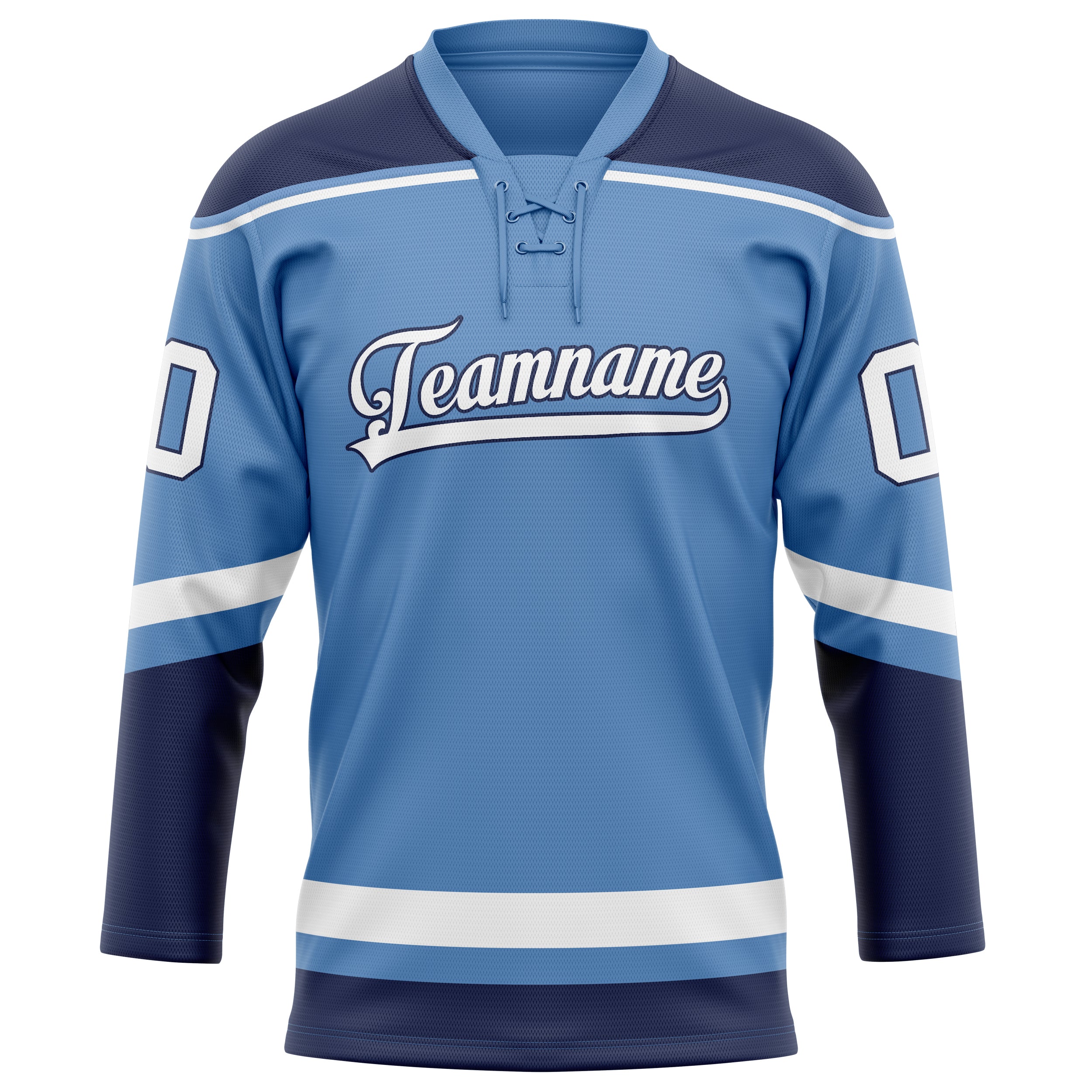 Personalized Light & Blue Navy Solid Colour Hockey Jersey