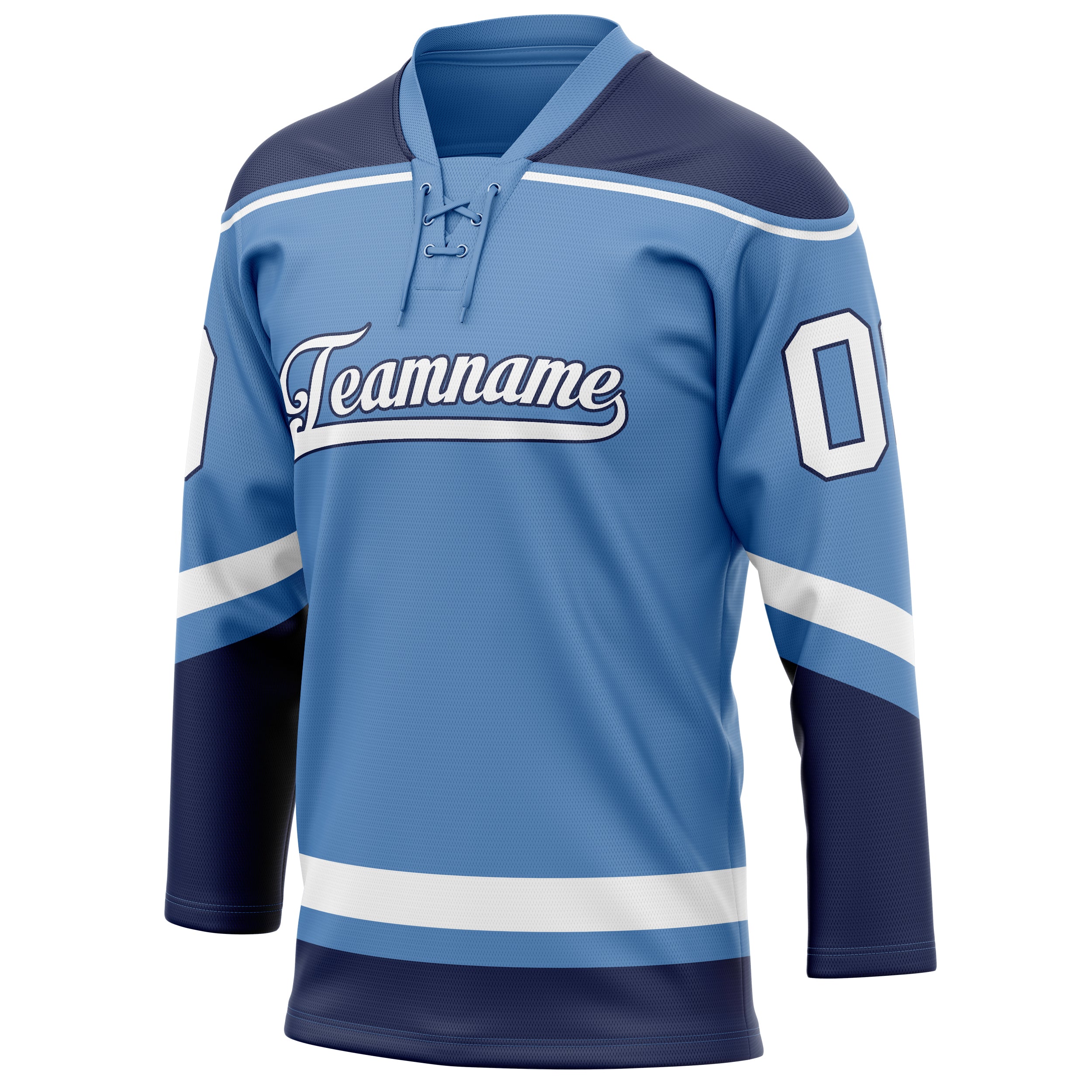 Personalized Light & Blue Navy Solid Colour Hockey Jersey