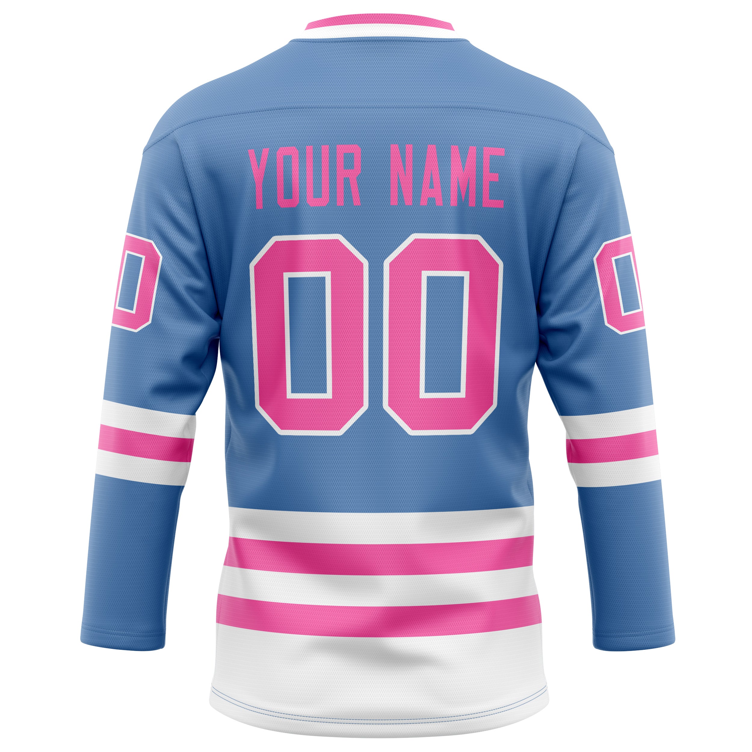 Personalized Light & Blue Pink Solid Colour Hockey Jersey