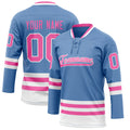 Personalized Light & Blue Pink Solid Colour Hockey Jersey