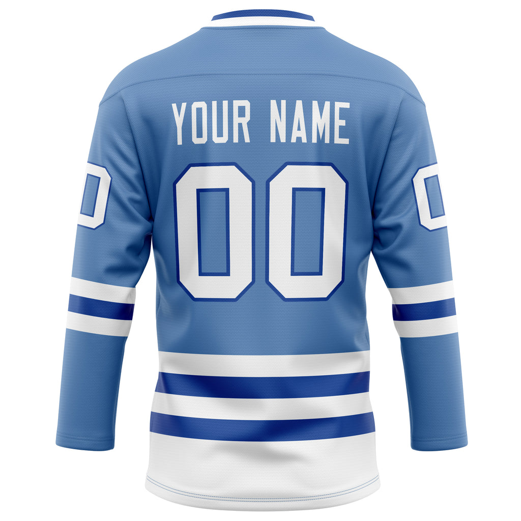 Personalized Light & Blue Royal Solid Colour Hockey Jersey