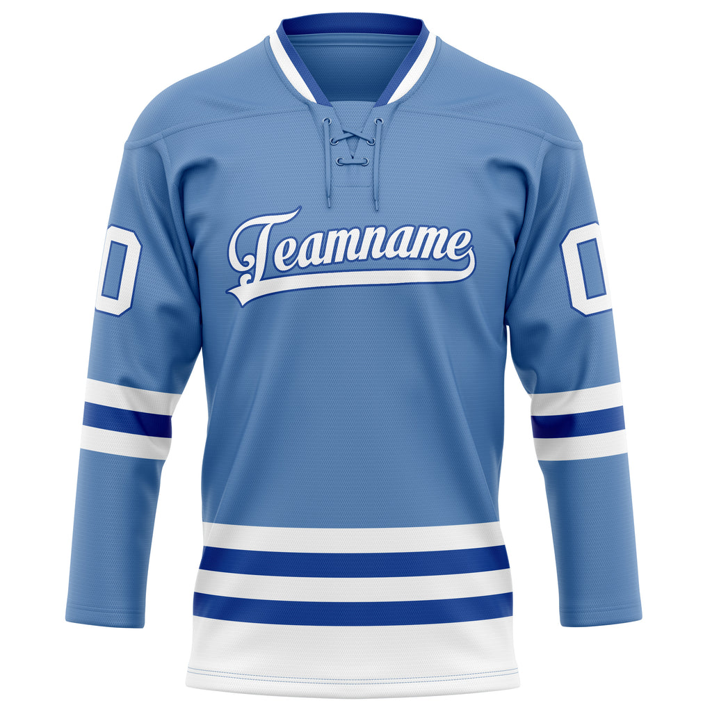 Personalized Light & Blue Royal Solid Colour Hockey Jersey