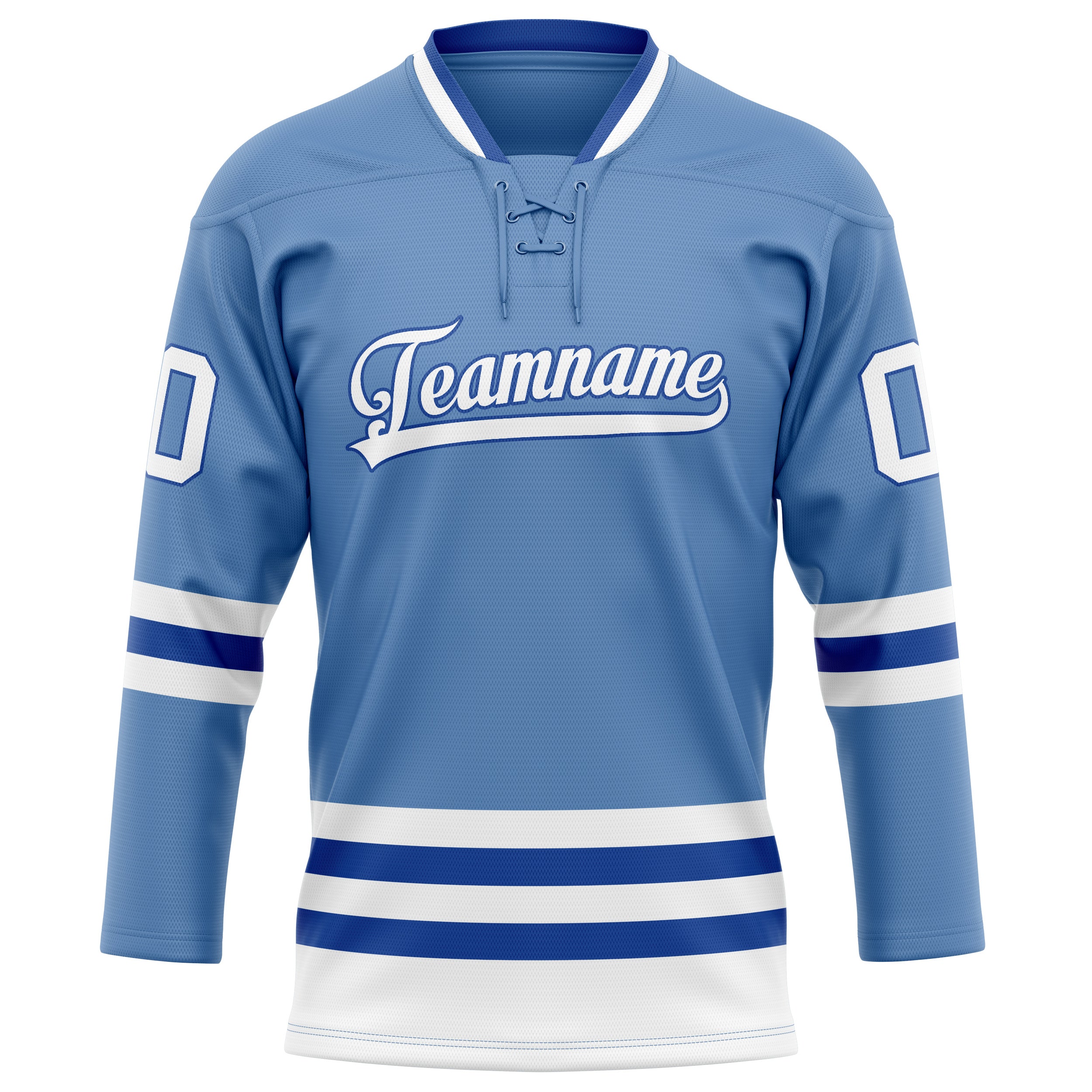 Personalized Light & Blue Royal Solid Colour Hockey Jersey
