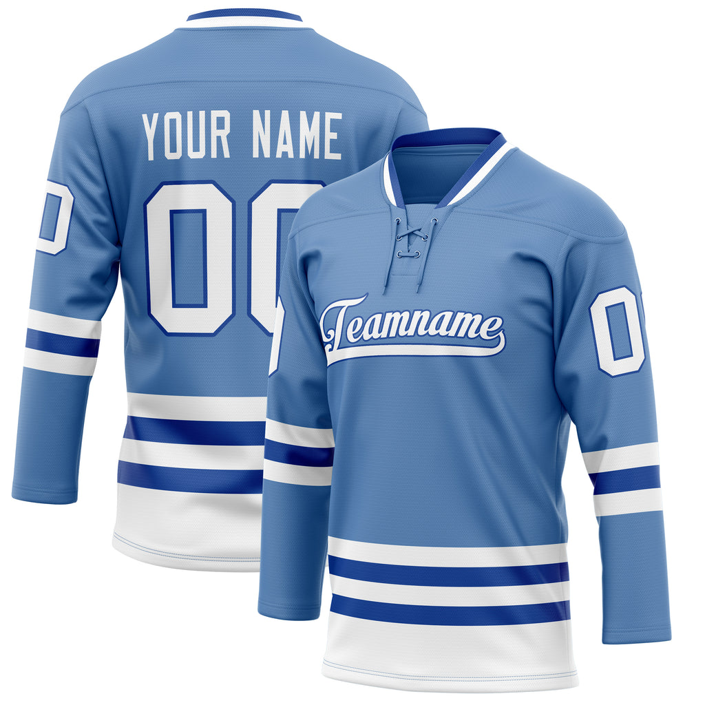 Personalized Light & Blue Royal Solid Colour Hockey Jersey