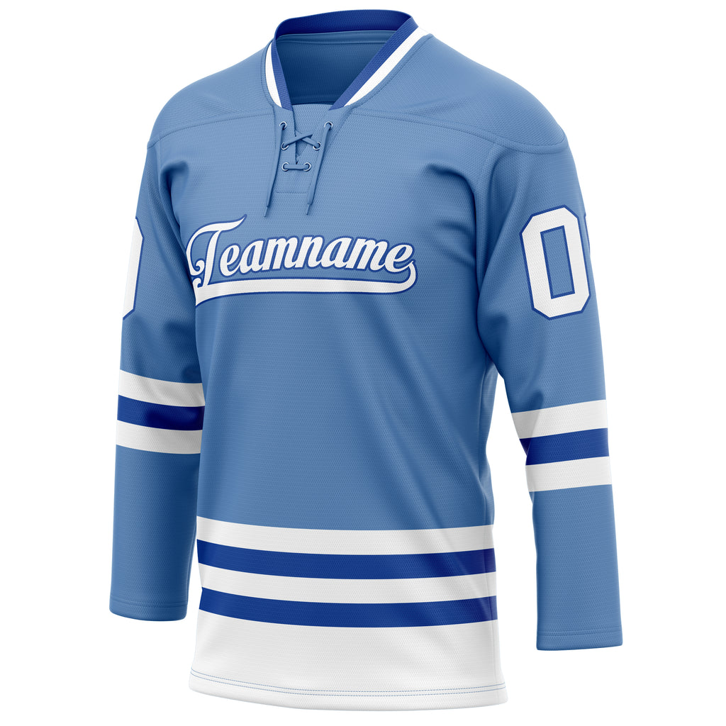 Personalized Light & Blue Royal Solid Colour Hockey Jersey