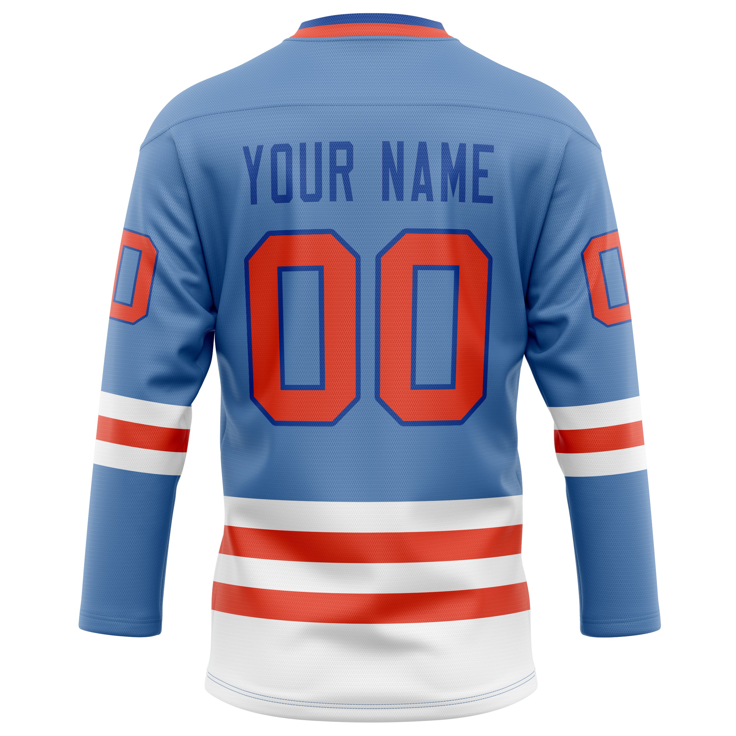 Personalized Light & Blue Red Solid Colour Hockey Jersey