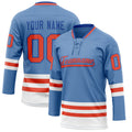 Personalized Light & Blue Red Solid Colour Hockey Jersey