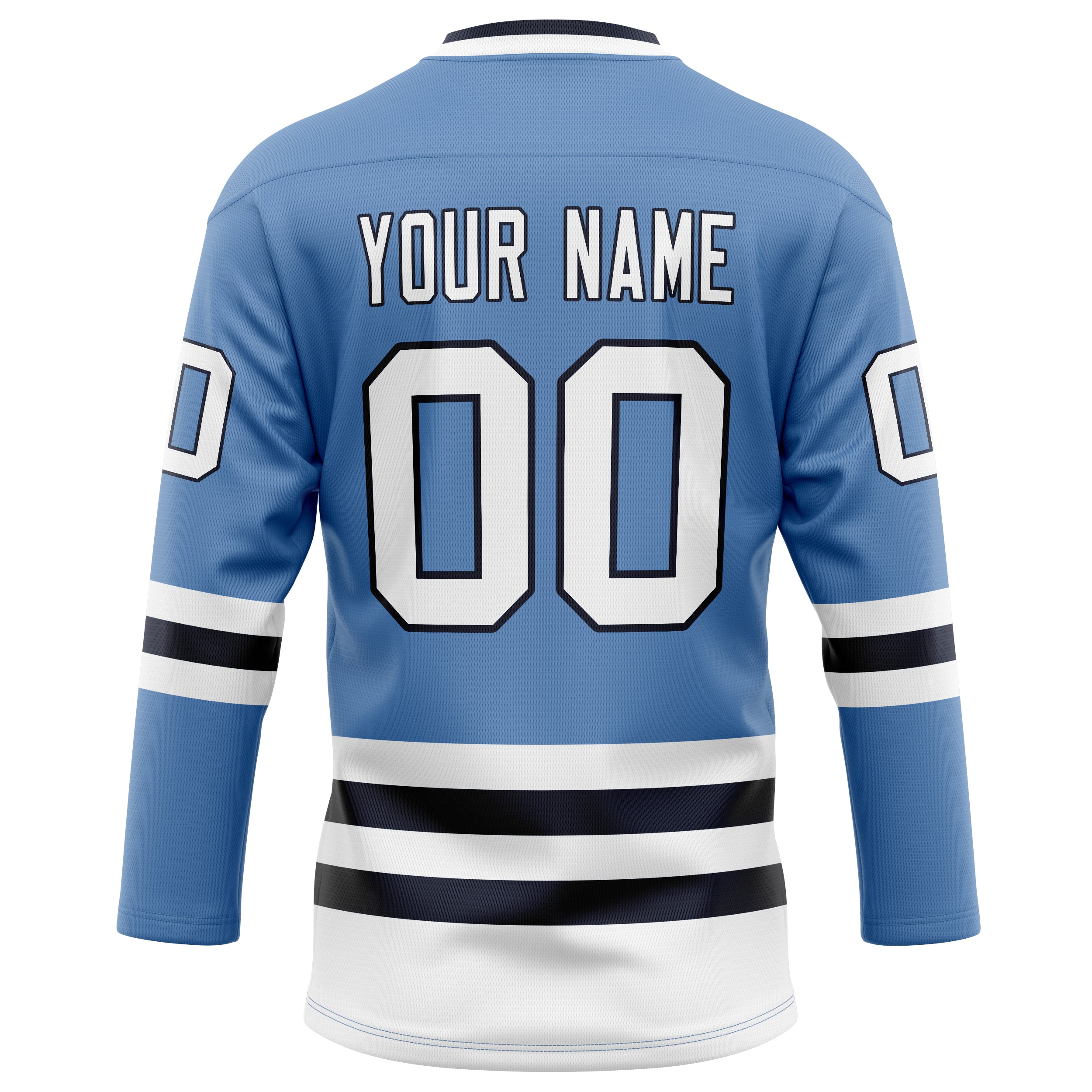 Personalized Light & Blue Black Solid Colour Hockey Jersey