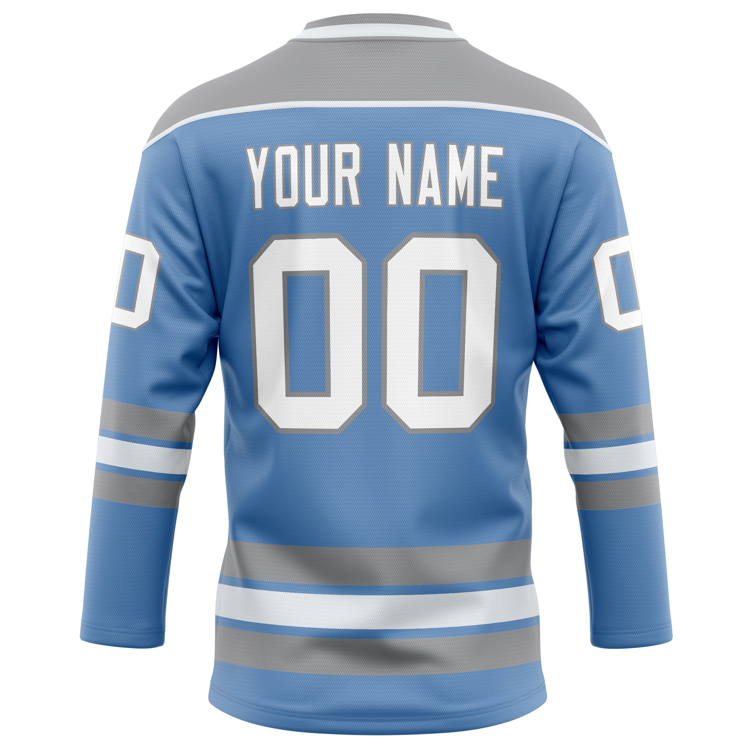 Personalized Light & Blue Gray Solid Colour Hockey Jersey