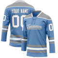 Personalized Light & Blue Gray Solid Colour Hockey Jersey