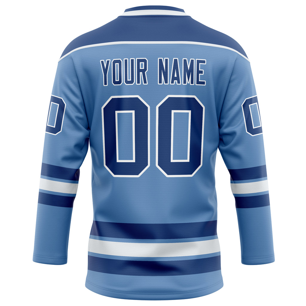 Personalized Light & Blue Royal Solid Colour Hockey Jersey