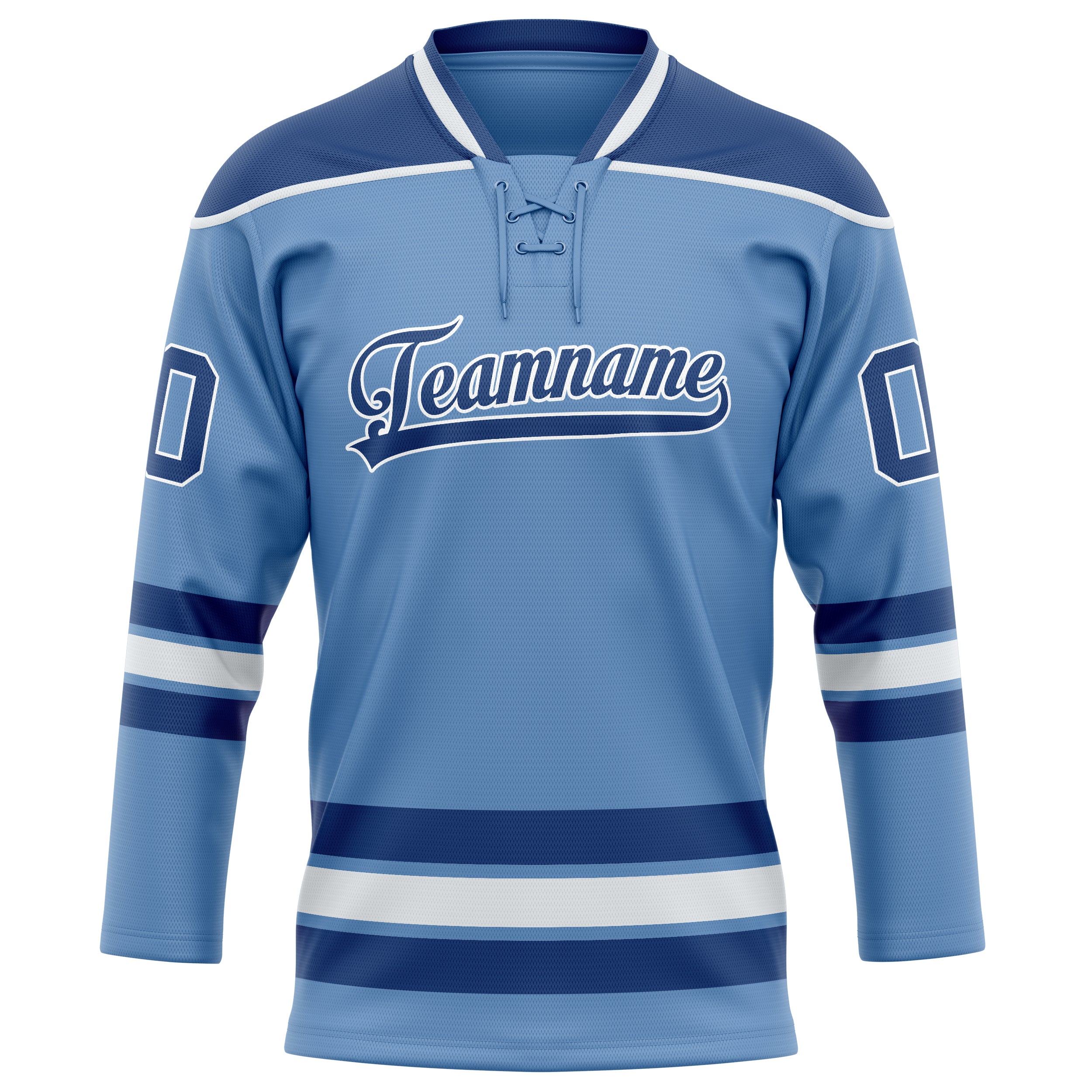 Personalized Light & Blue Royal Solid Colour Hockey Jersey